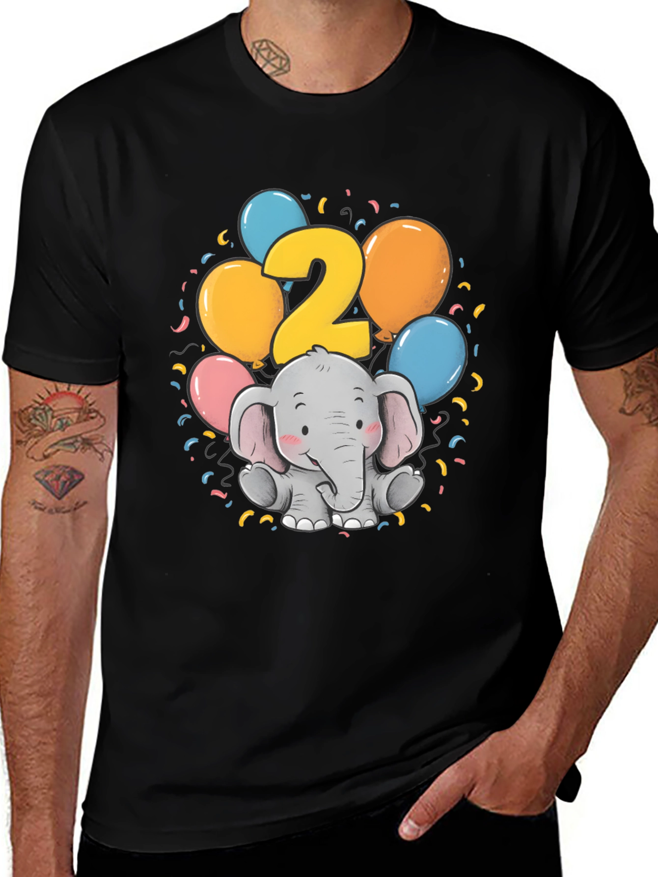 Cute Elephant 2nd Birthday T-Shirt