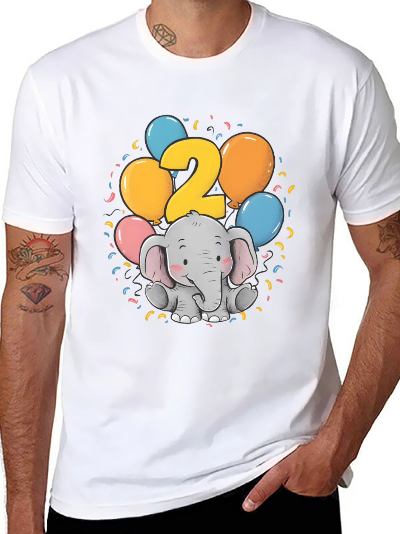 Cute Elephant 2nd Birthday T-Shirt