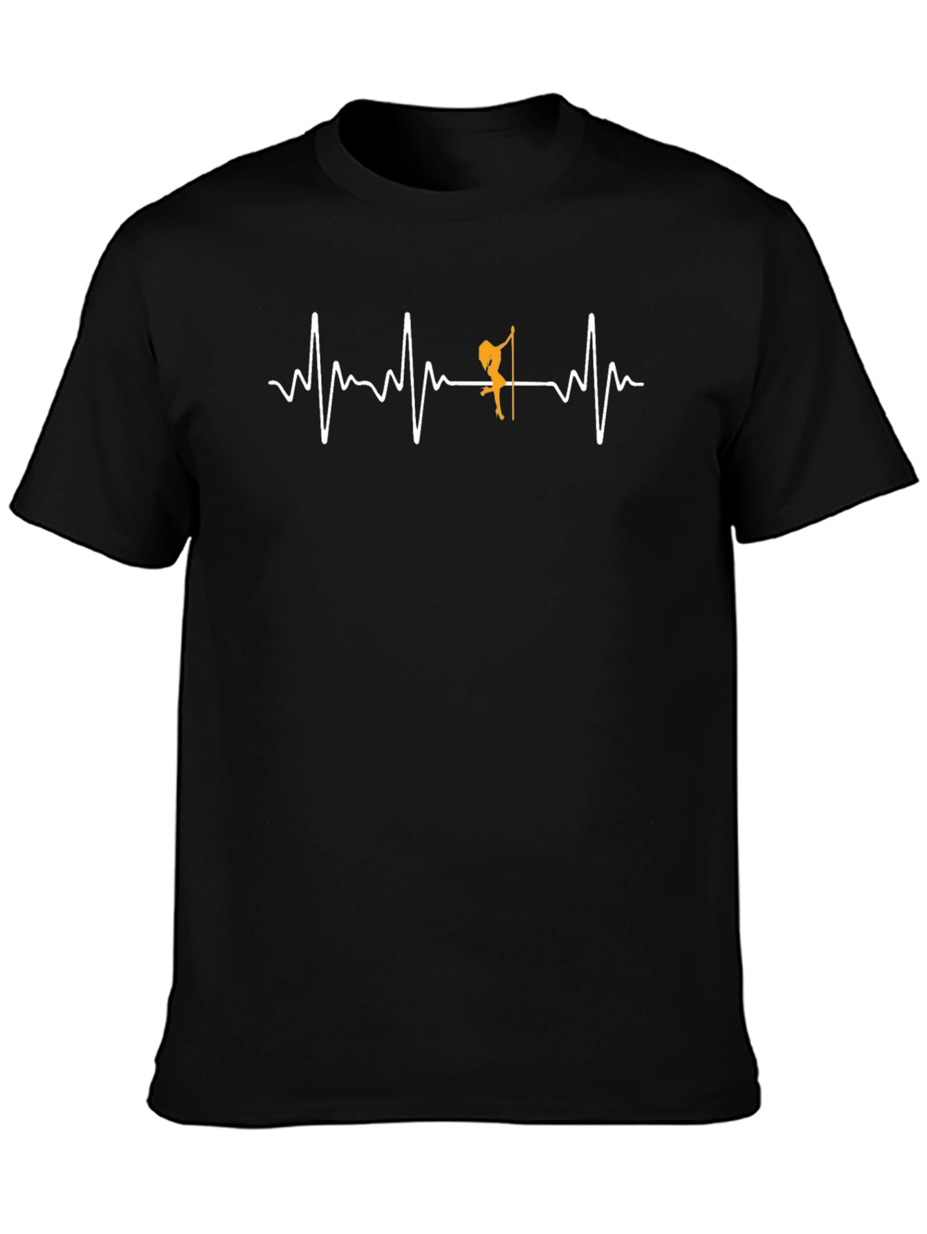 Pole Dance Heartbeat Graphic Tee - Black