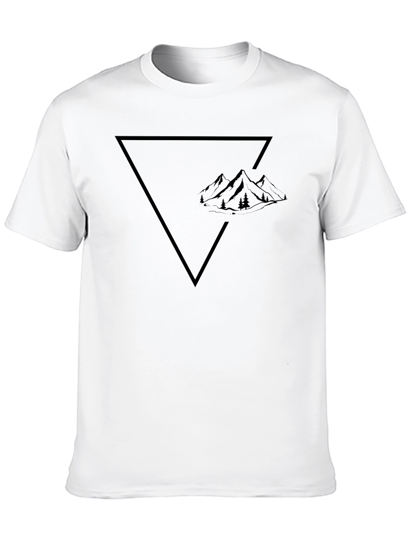 Mens Black Mountain Triangle Graphic Tee