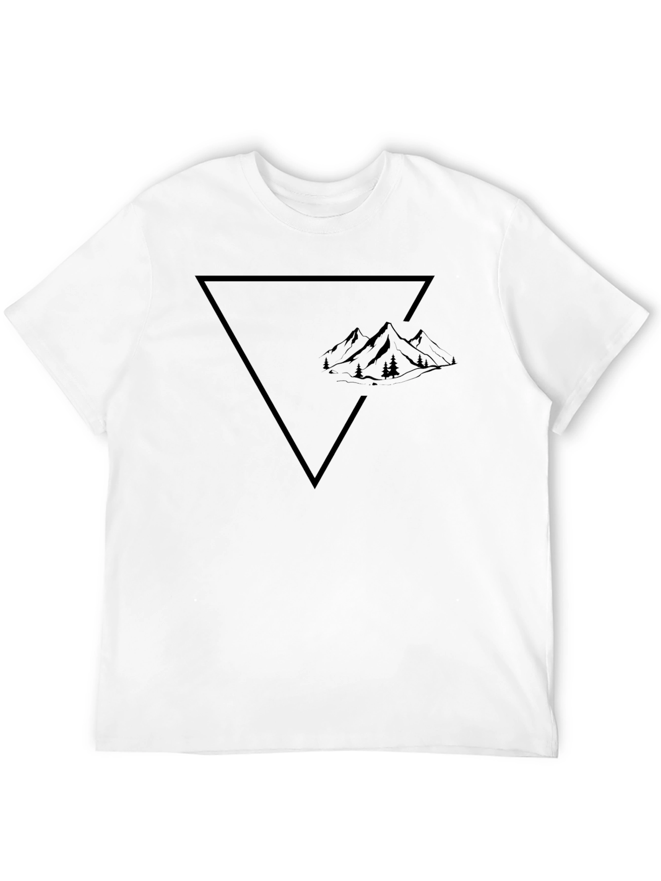 Mens Black Mountain Triangle Graphic Tee