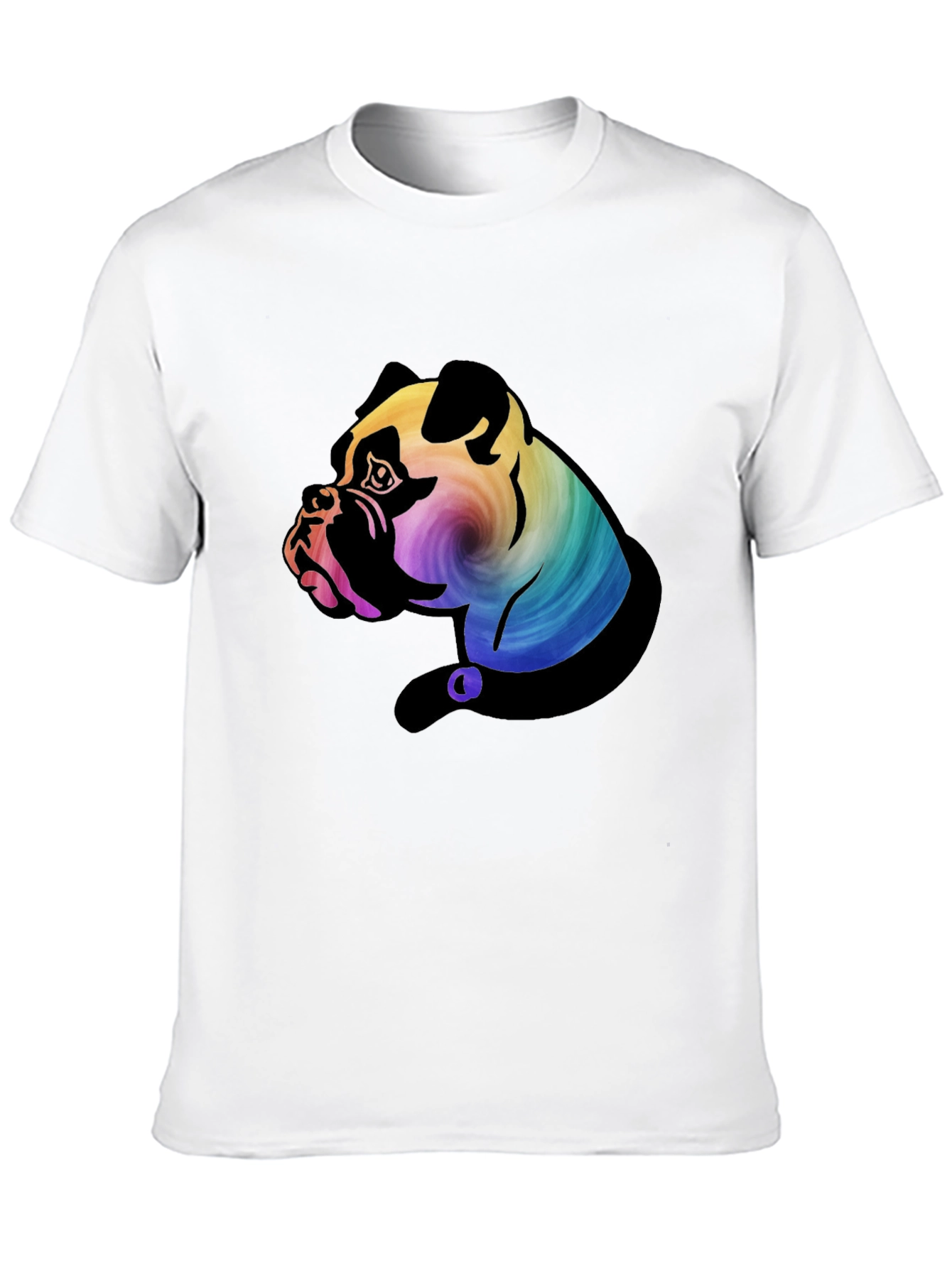 Rainbow Bulldog Graphic Tee - Unique Dog Lovers T-Shirt