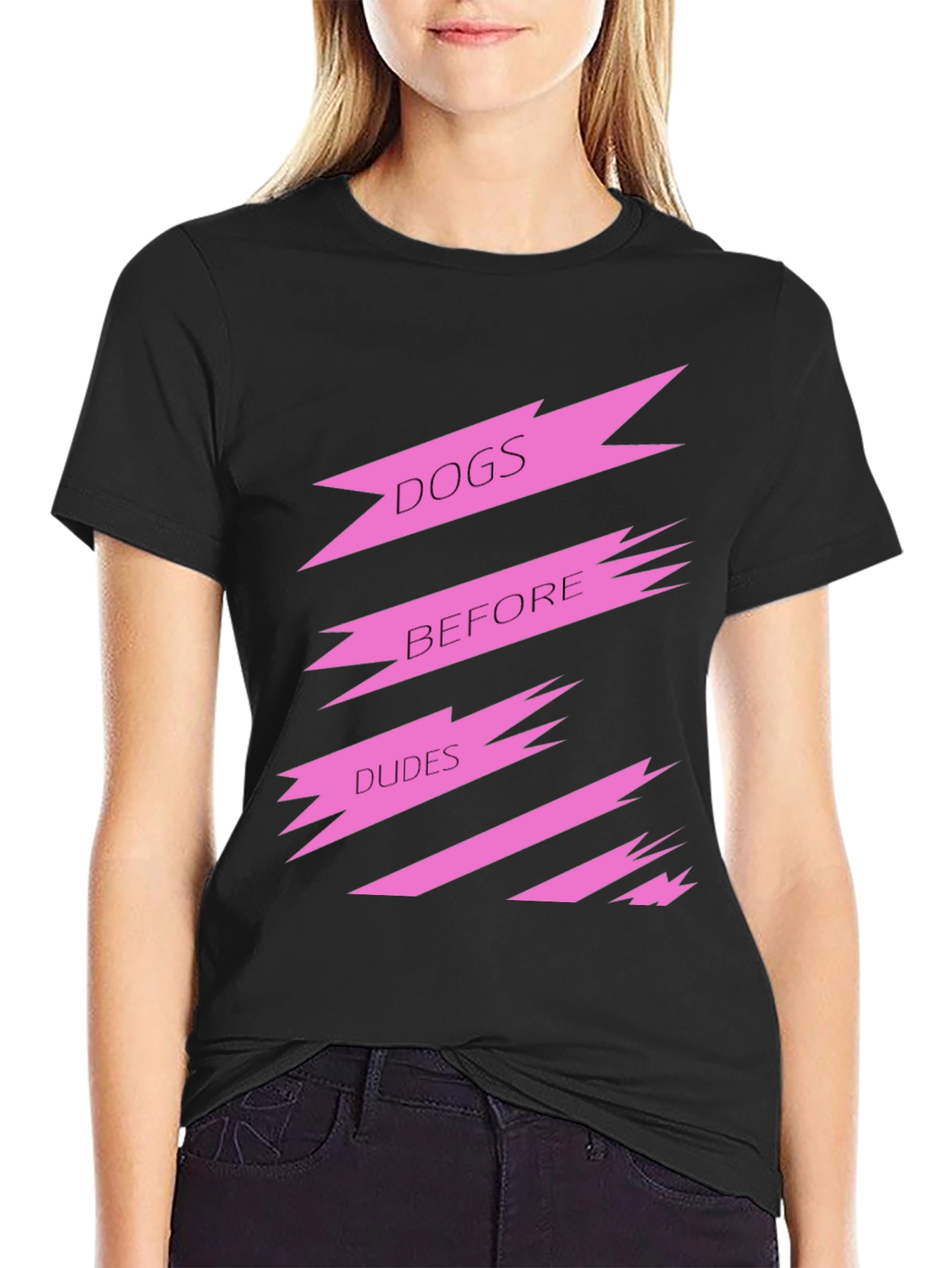 Dogs Before Dudes Graphic Tee - Black