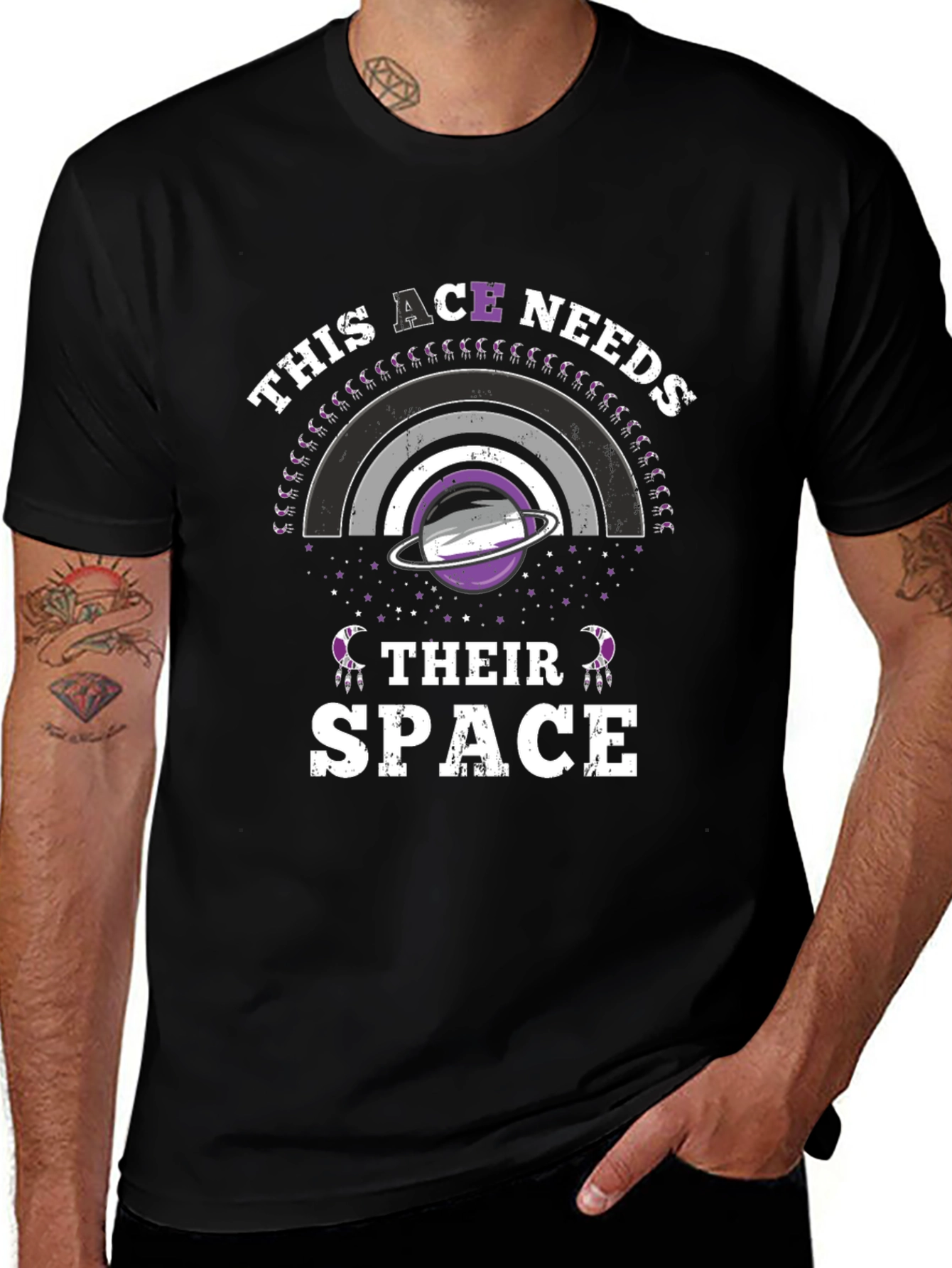 Ace Needs Space T-Shirt Asexual Pride Galaxy Tee
