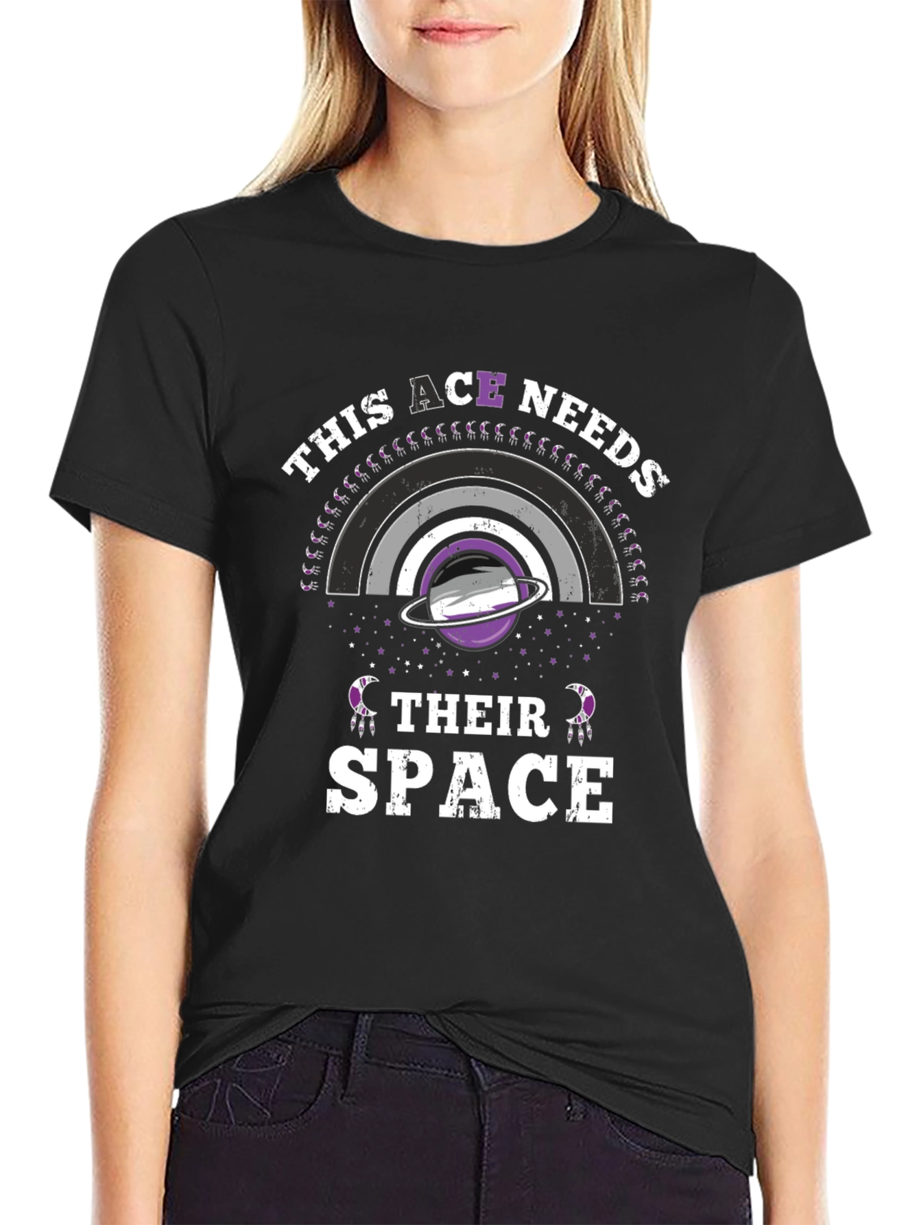 Ace Needs Space T-Shirt Asexual Pride Galaxy Tee