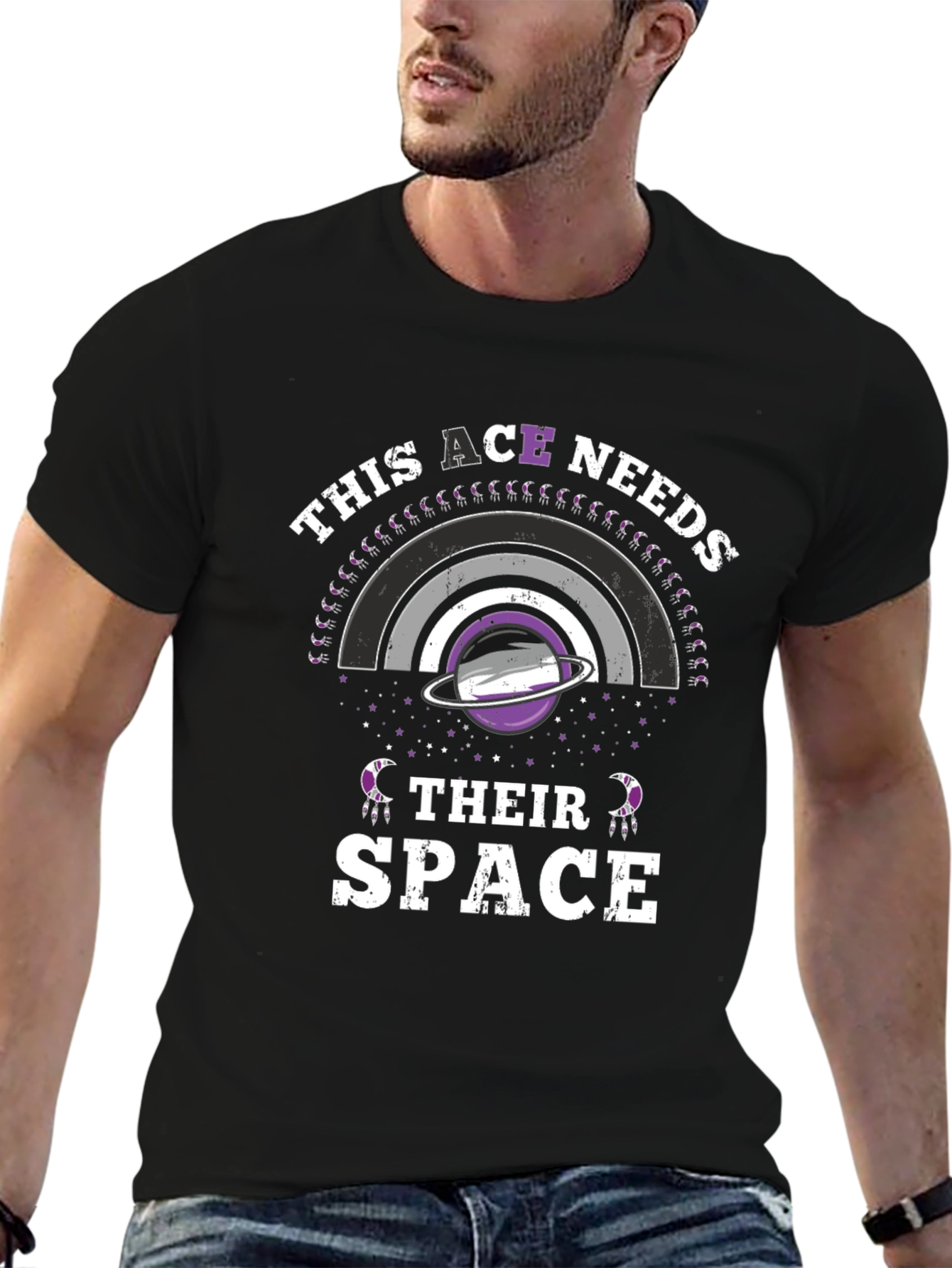 Ace Needs Space T-Shirt Asexual Pride Galaxy Tee