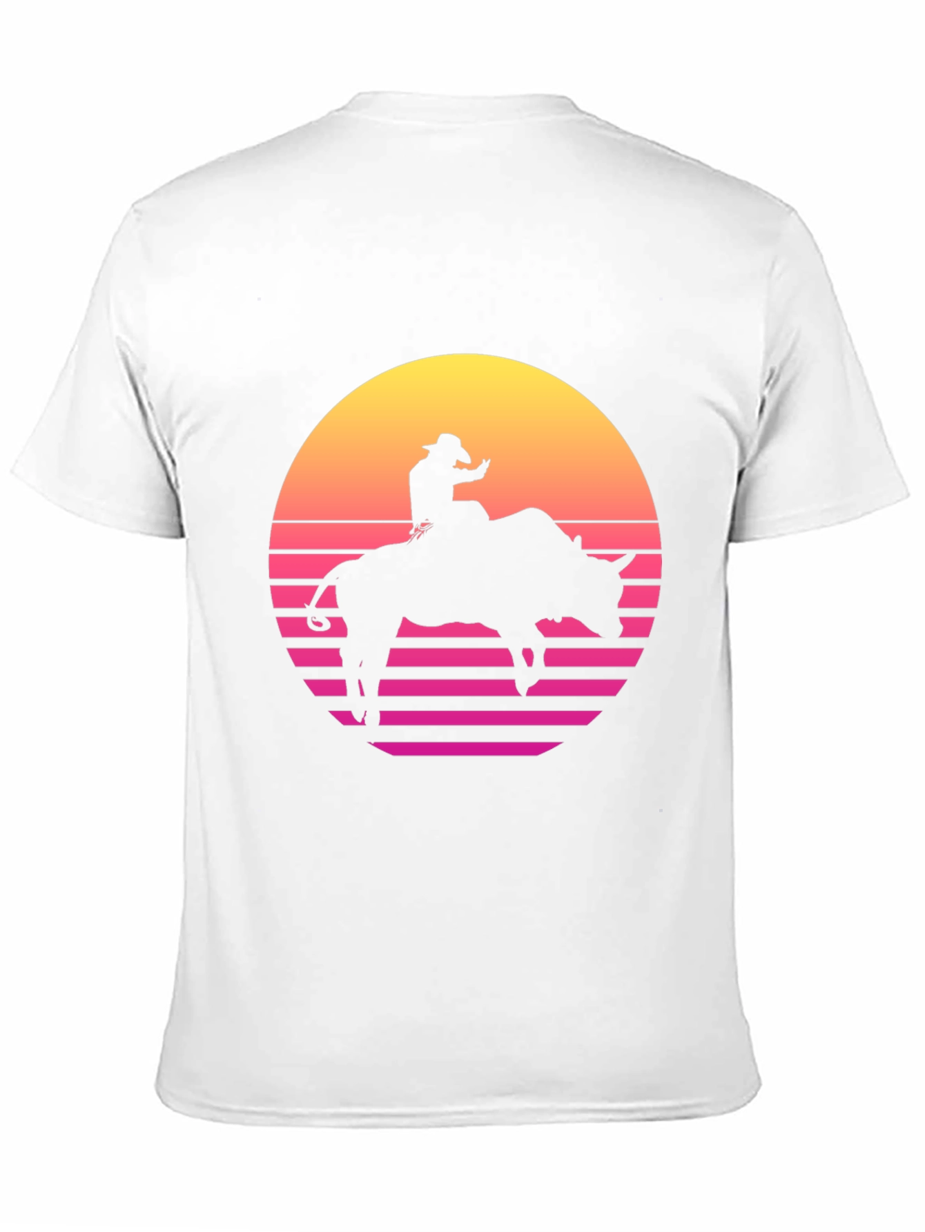 Retro Rodeo Bull Rider Graphic Tee - Black