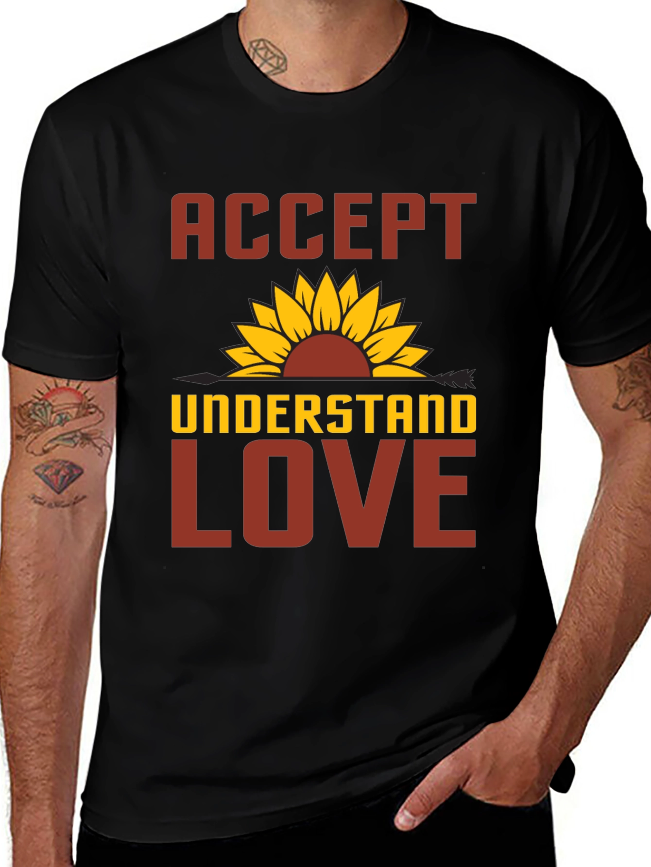 Accept Understand Love Sunflower Graphic Tee