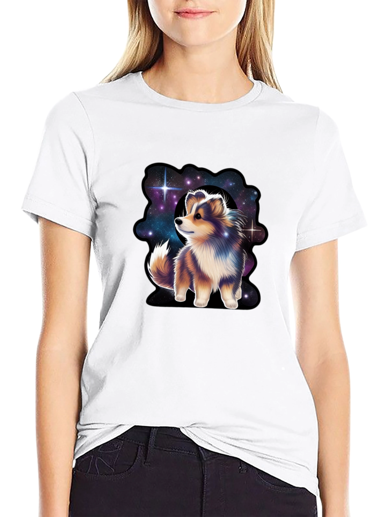 Cosmic Sheltie T-Shirt - Galaxy Dog Tee