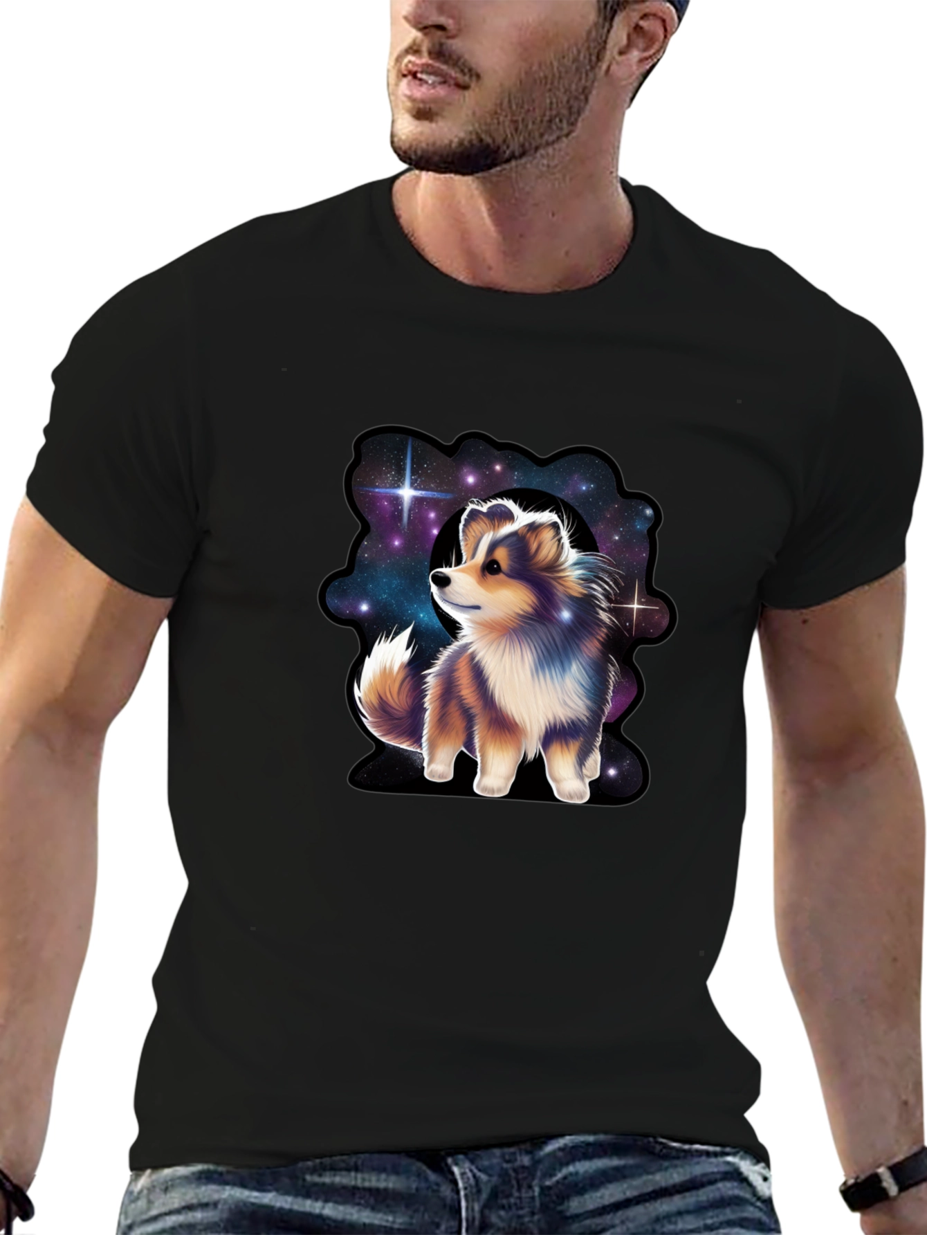 Cosmic Sheltie T-Shirt - Galaxy Dog Tee