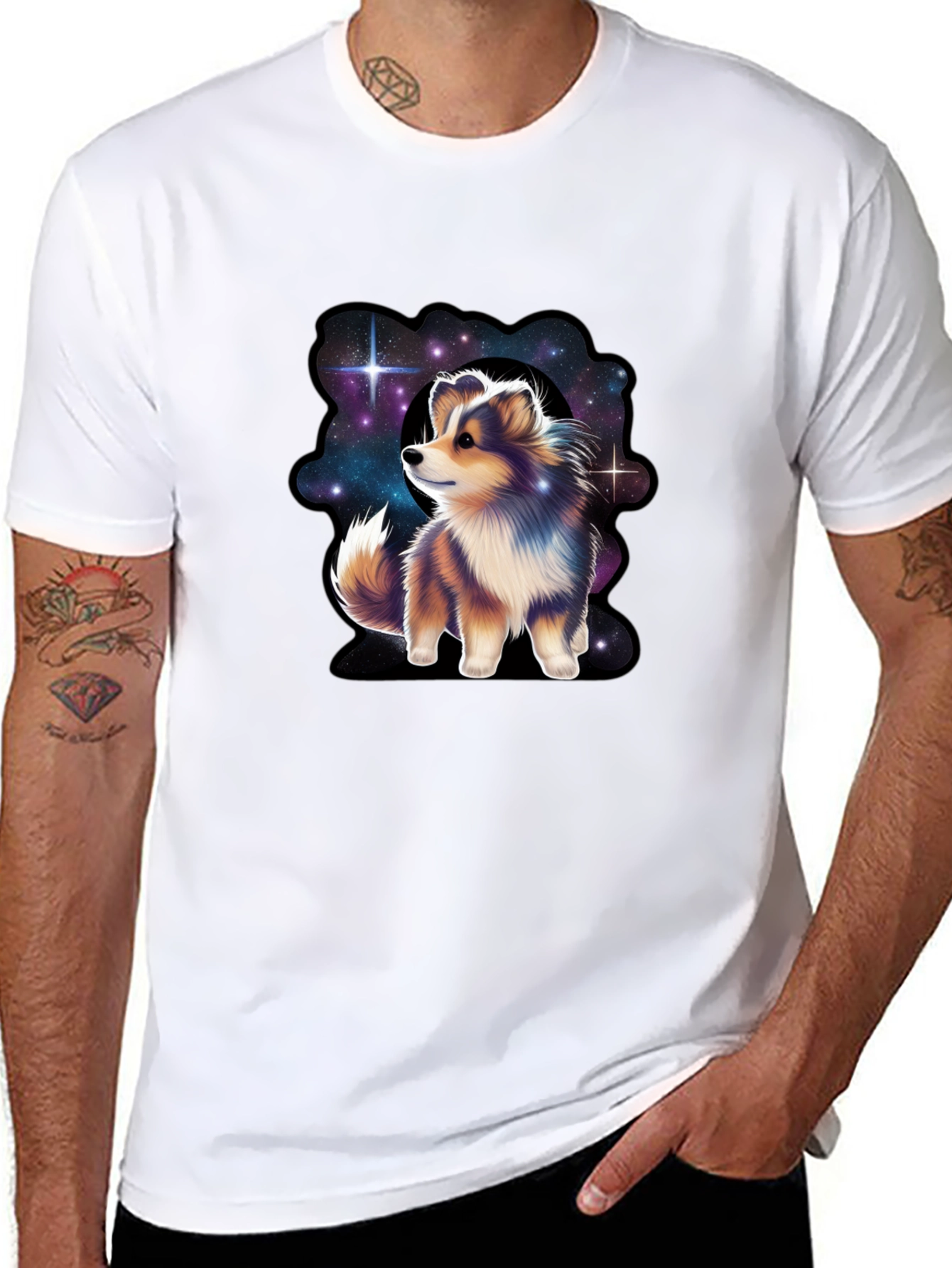 Cosmic Sheltie T-Shirt - Galaxy Dog Tee