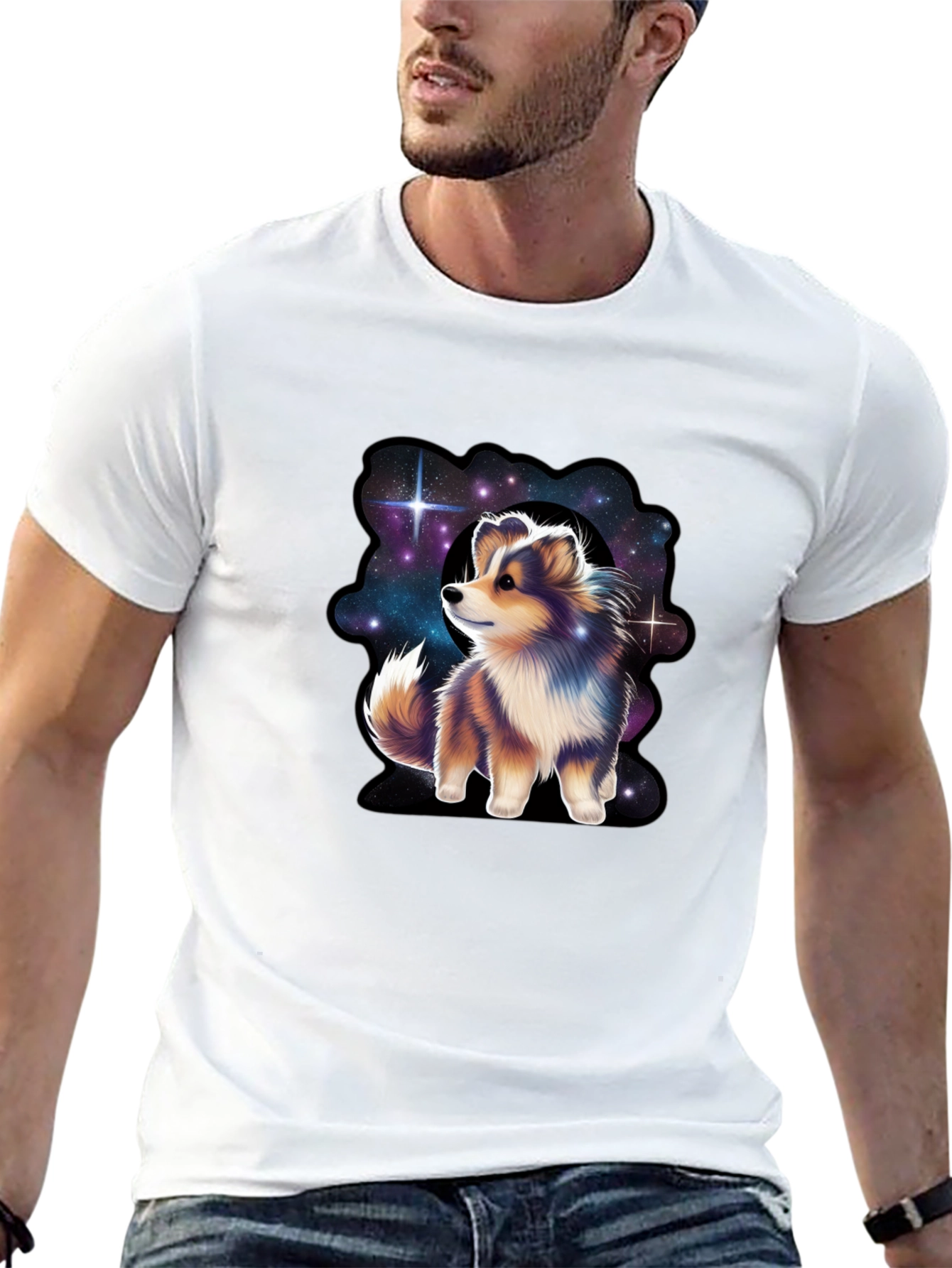 Cosmic Sheltie T-Shirt - Galaxy Dog Tee