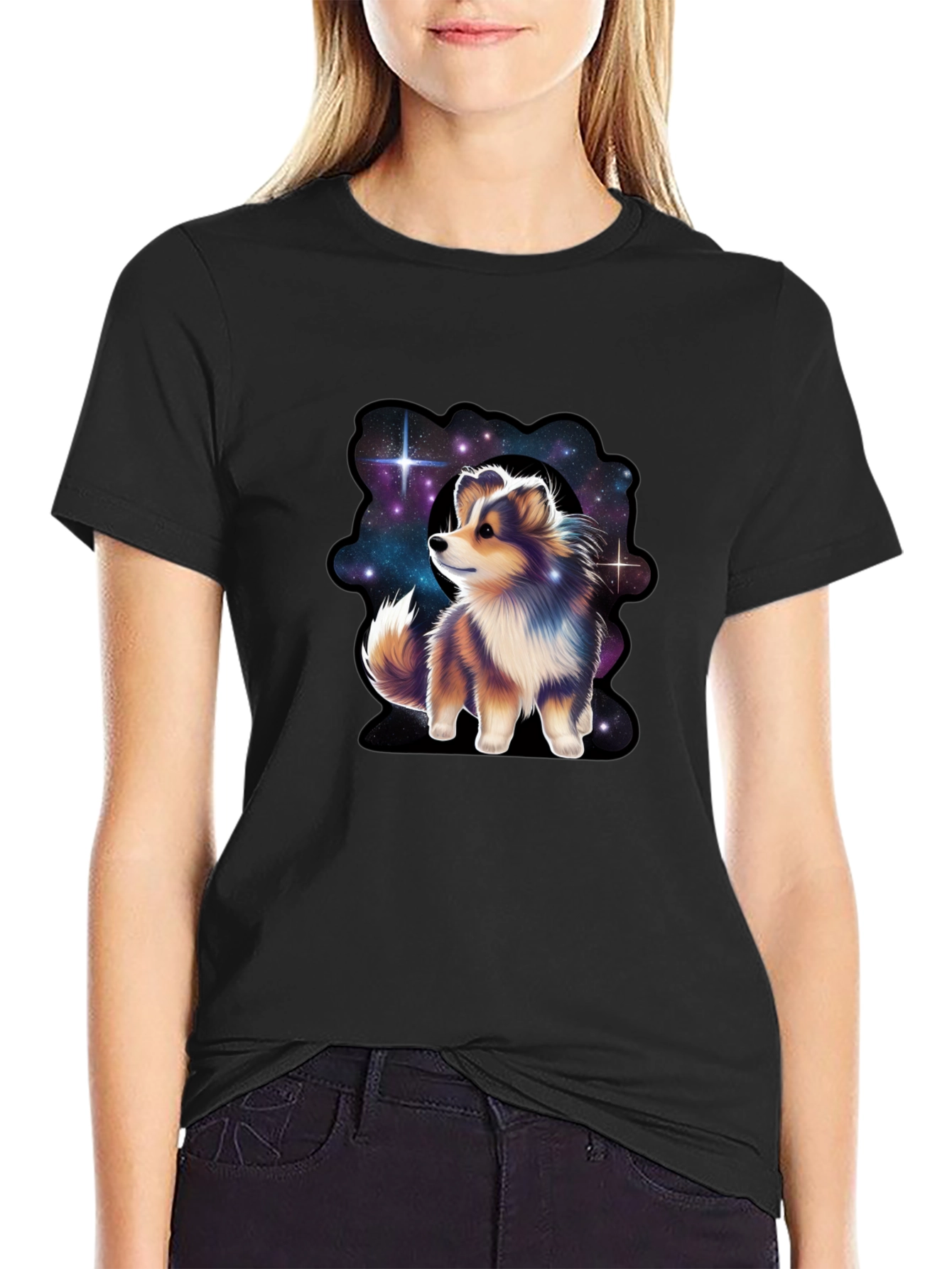Cosmic Sheltie T-Shirt - Galaxy Dog Tee