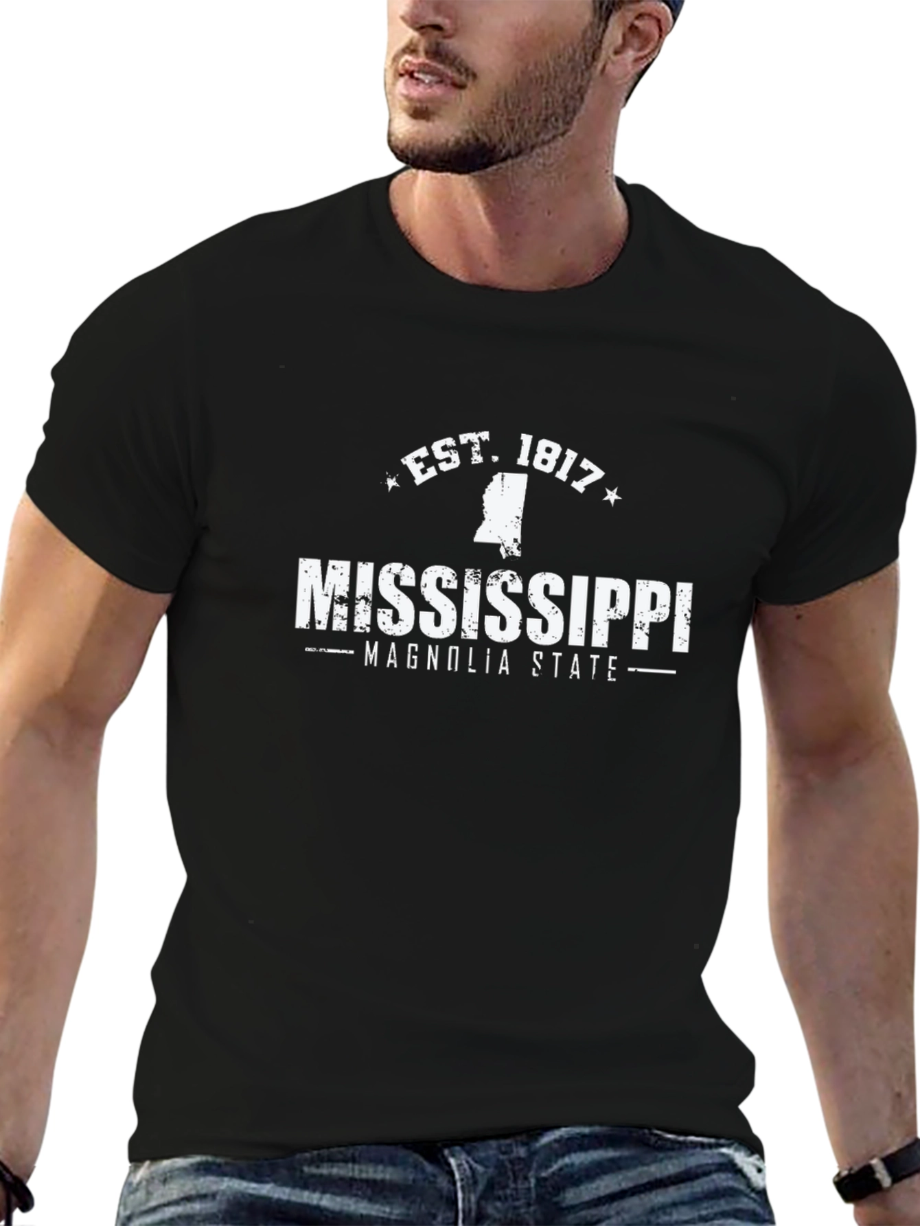 Mississippi Magnolia State Black T-Shirt