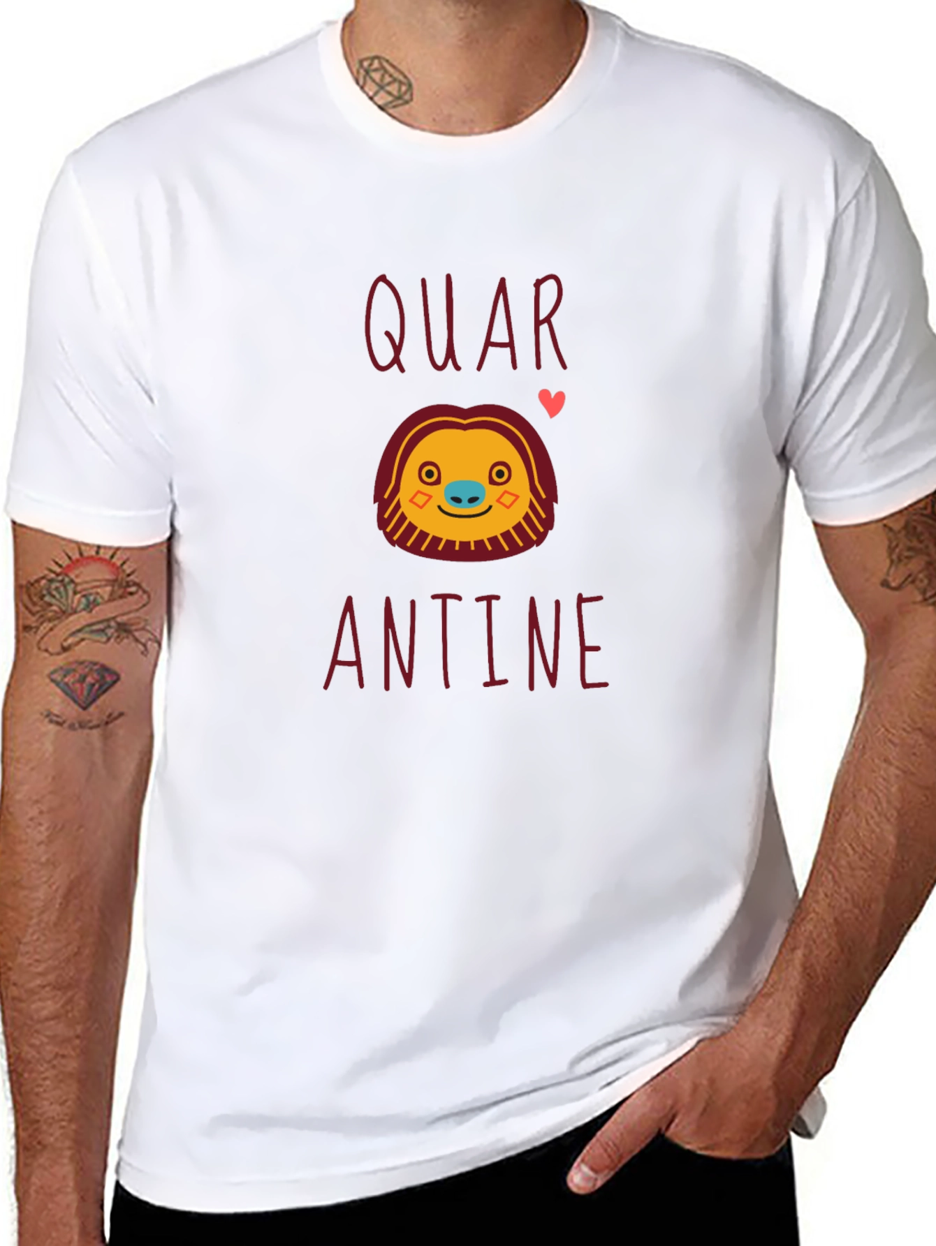 Quarantine Sloth Graphic Tee - Black