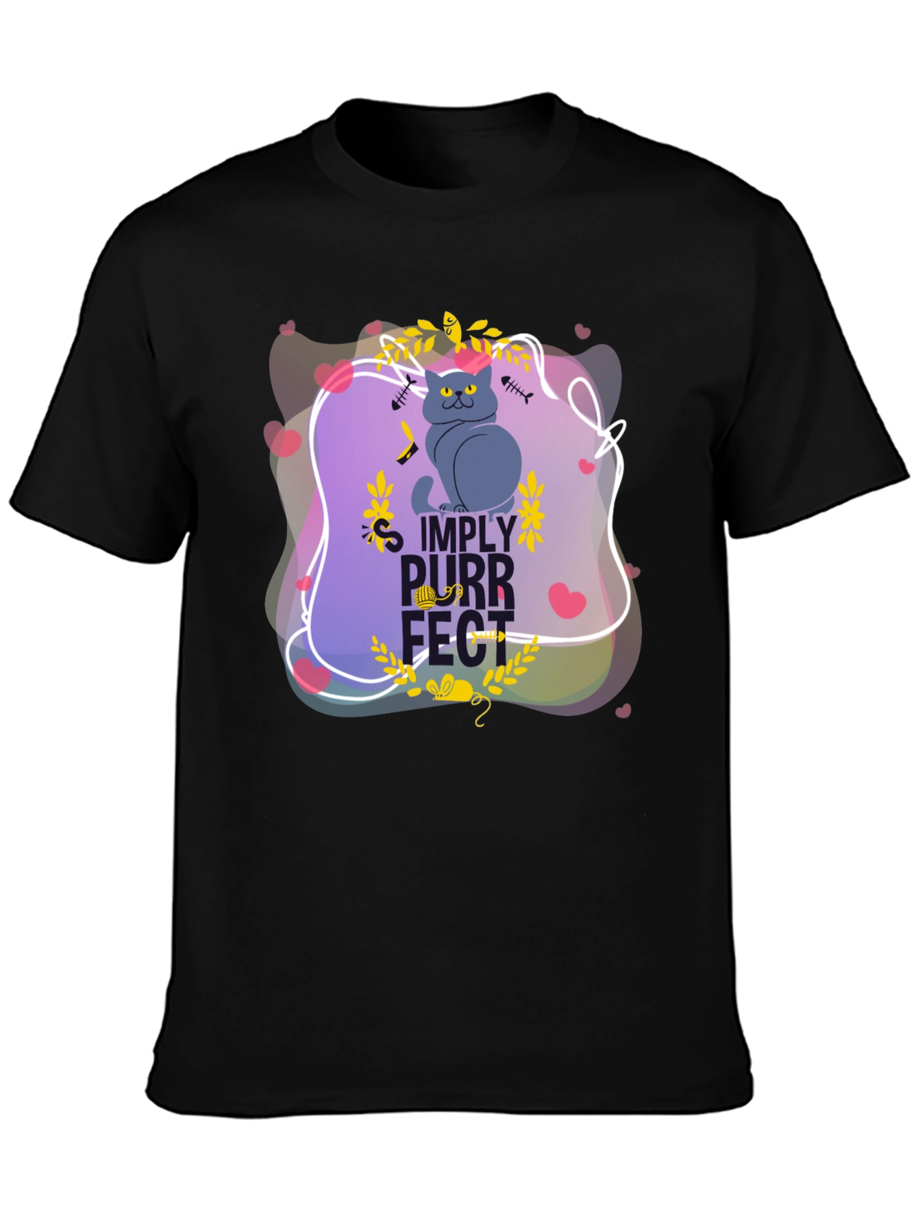 Simply Purrfect Black Graphic Tee