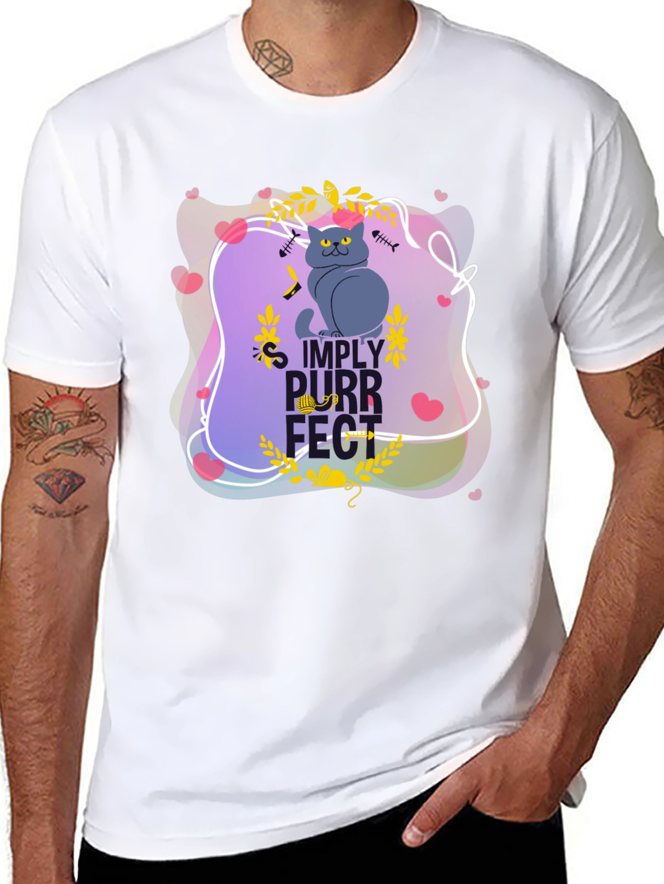 Simply Purrfect Black Graphic Tee