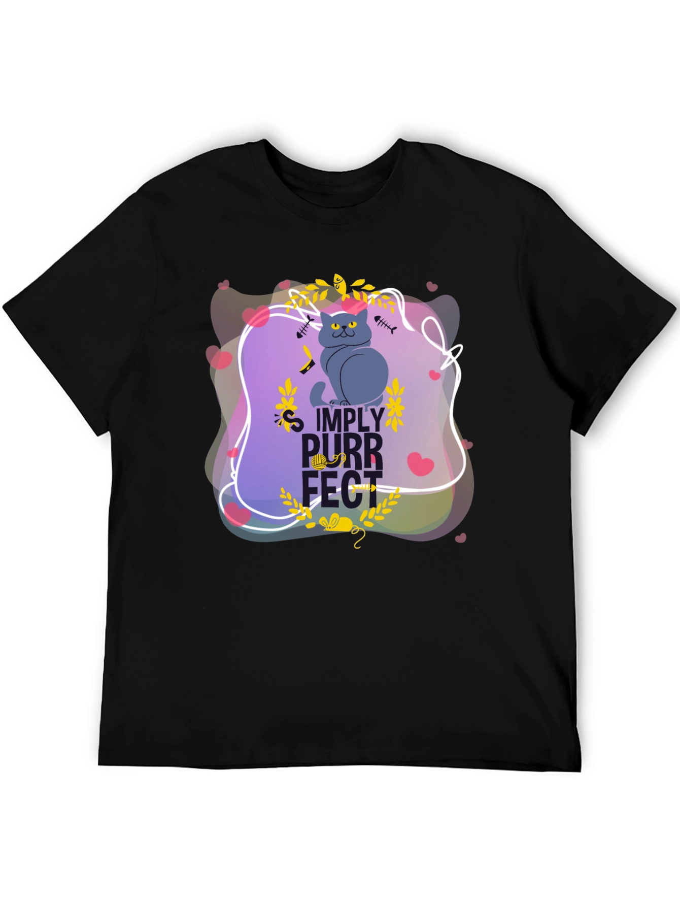 Simply Purrfect Black Graphic Tee