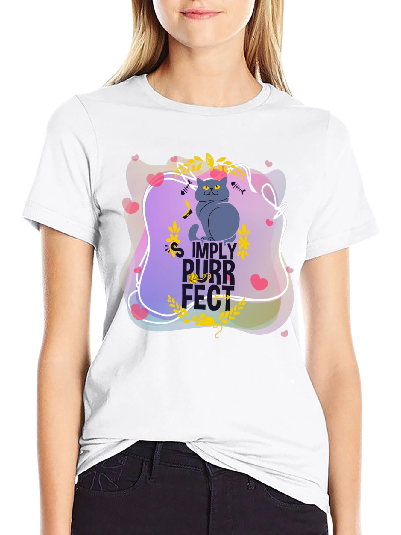 Simply Purrfect Black Graphic Tee