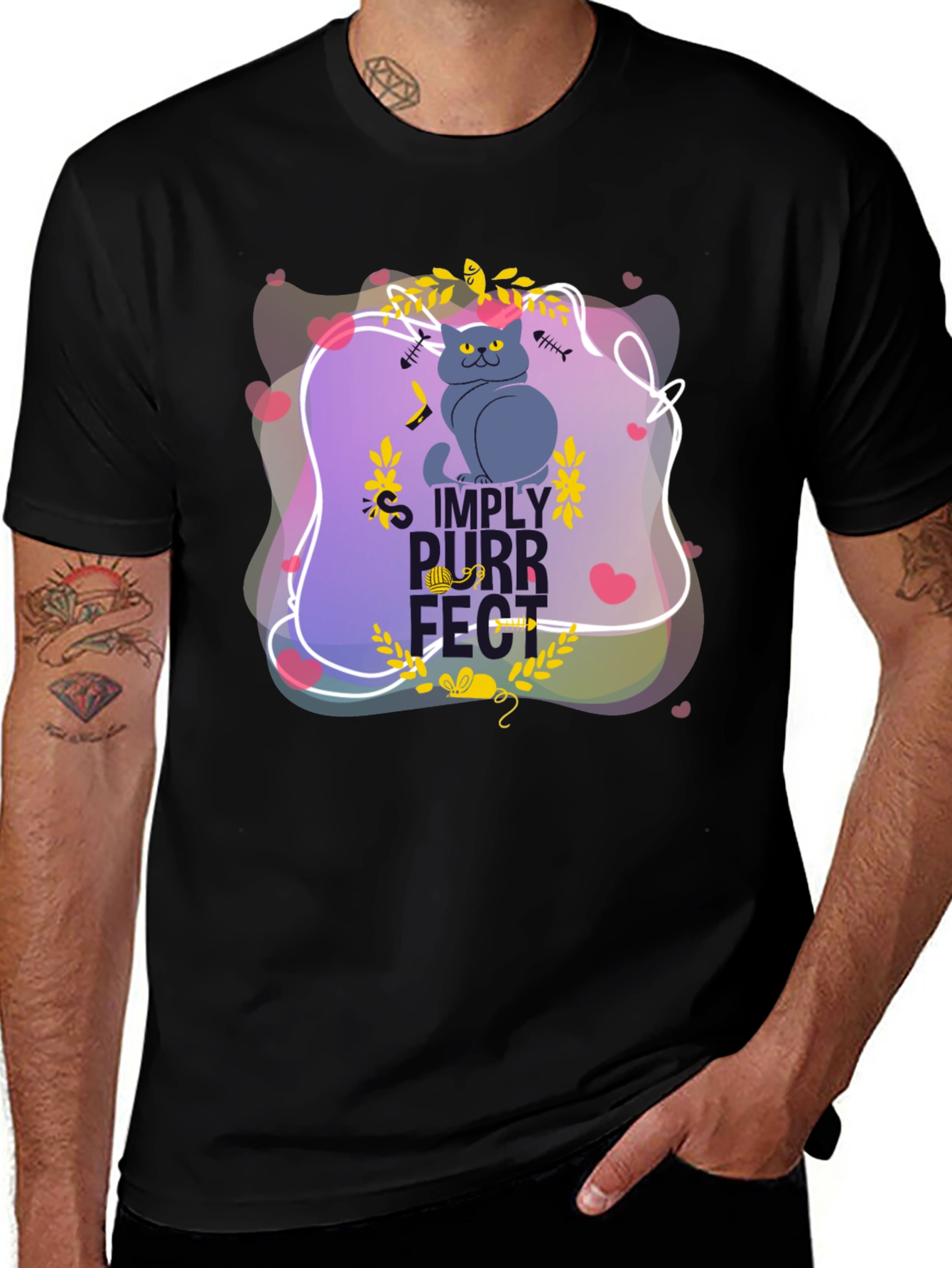 Simply Purrfect Black Graphic Tee