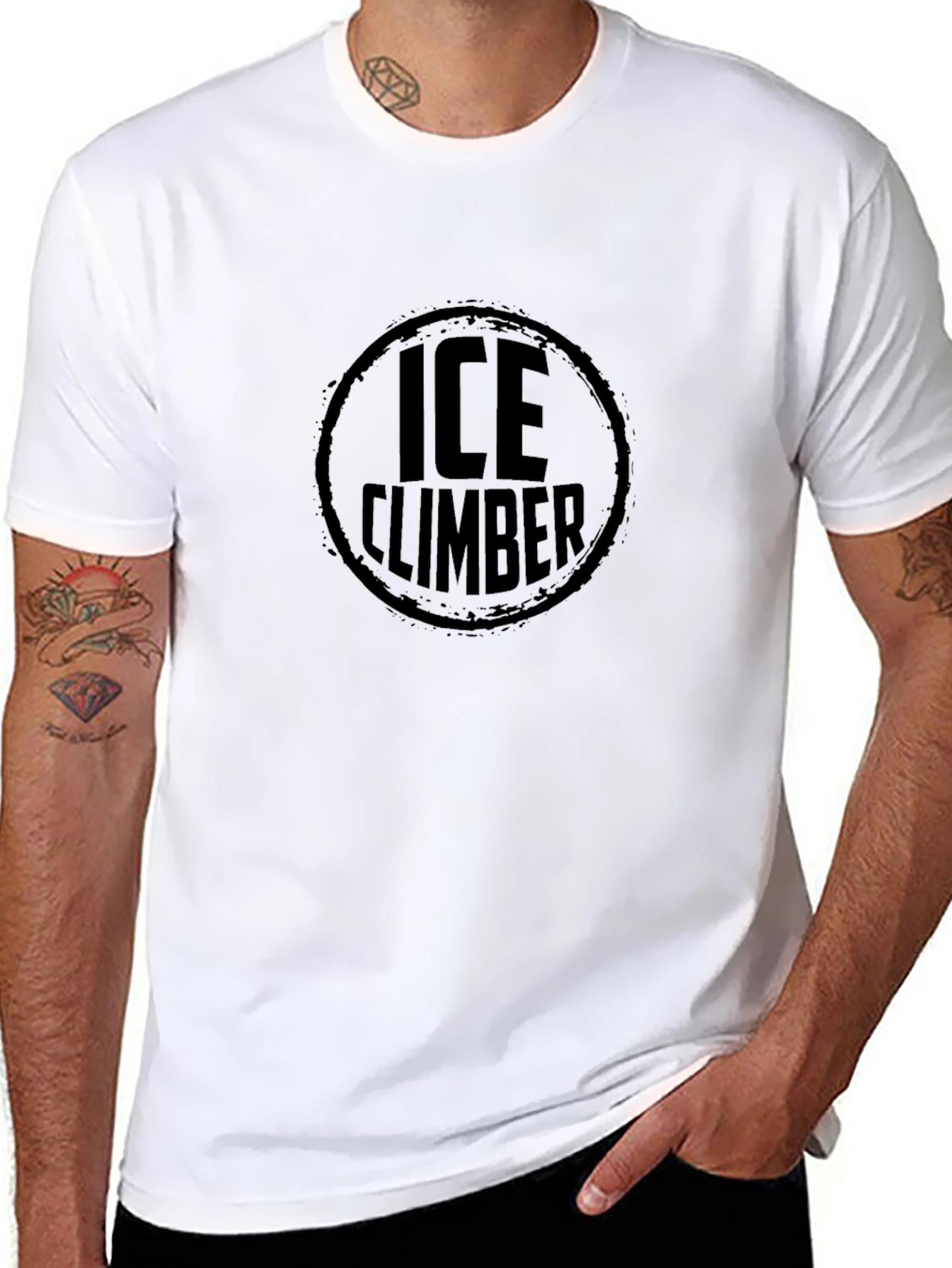 Ice Climber Graphic T-Shirt - Black Crew Neck Tee