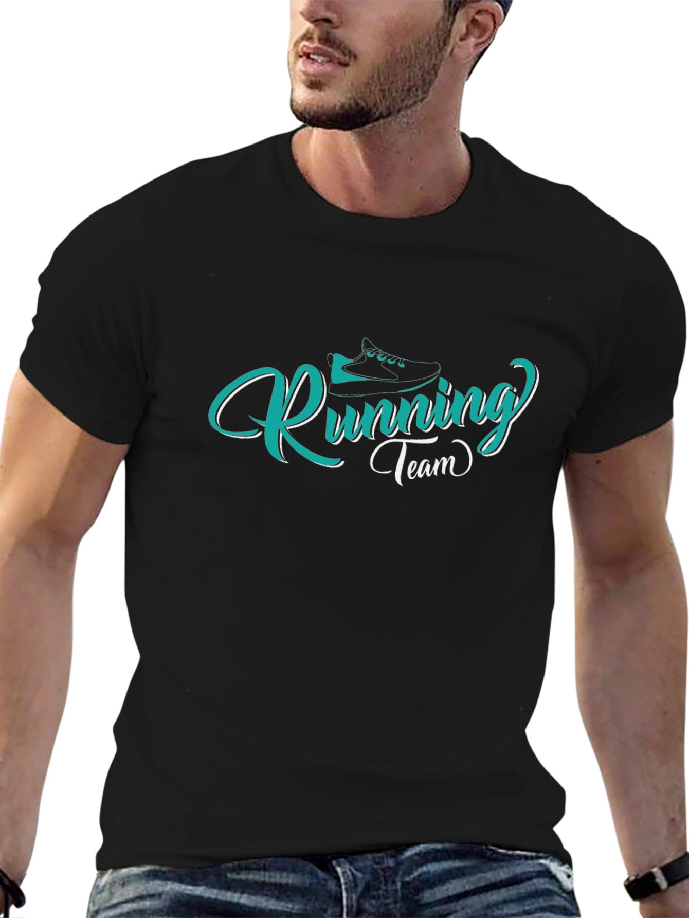 Running Team Graphic Tee - Black Casual Shirt