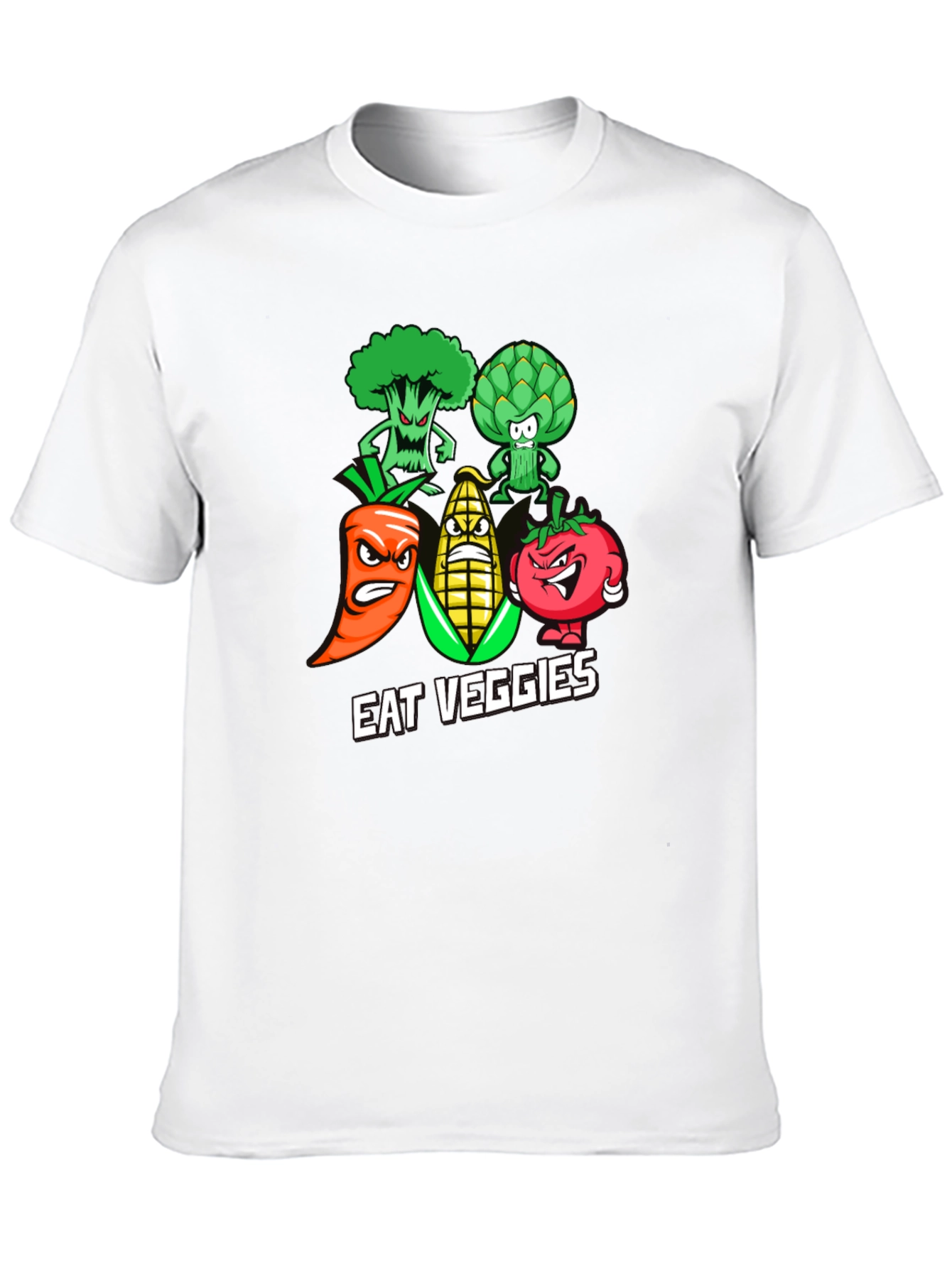 Eat Veggies Graphic T-Shirt - Black