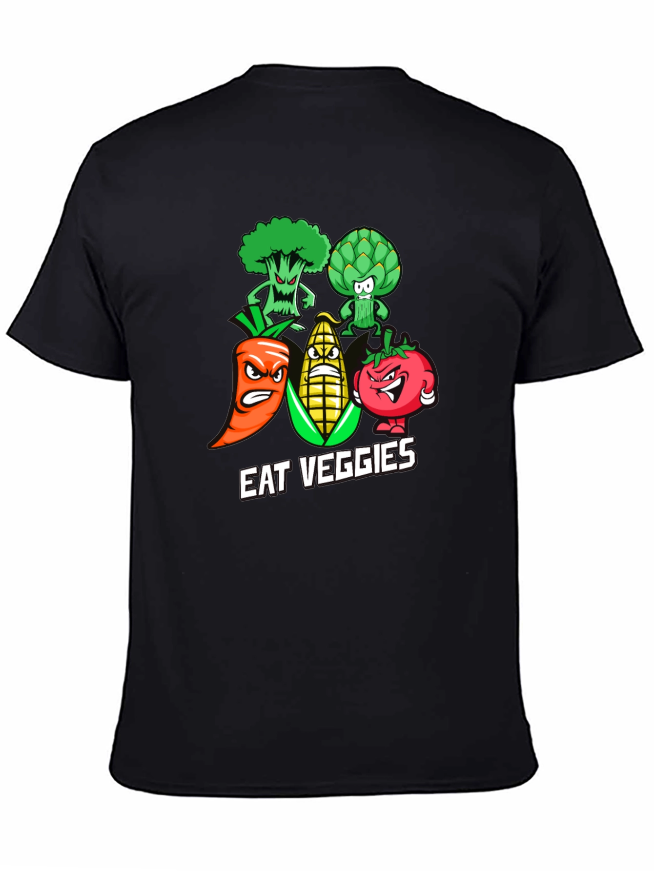 Eat Veggies Graphic T-Shirt - Black