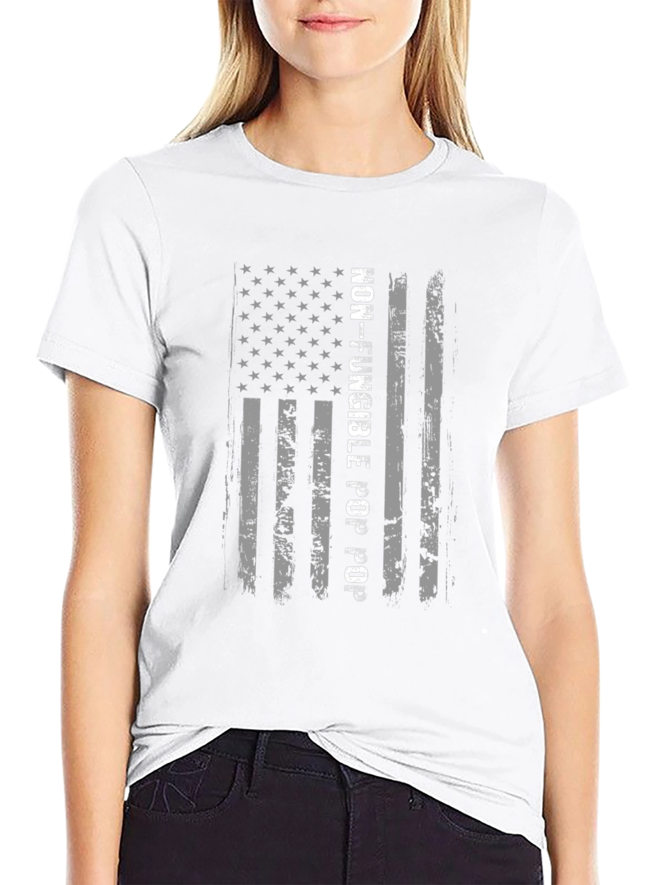 Non-Fungible Pop Pop T-Shirt - Patriotic USA Flag Design
