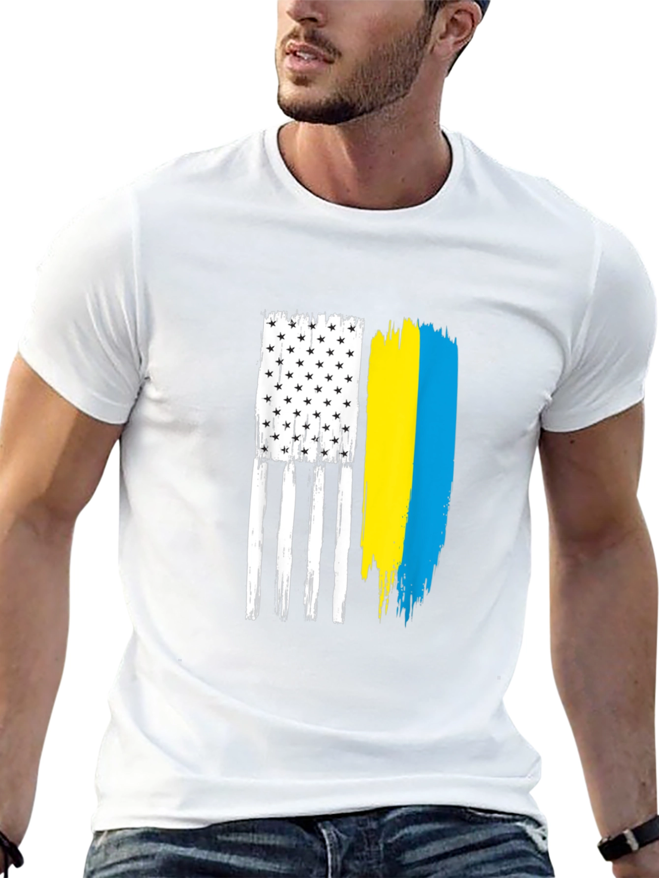 USA Ukraine Flag Graphic Tee
