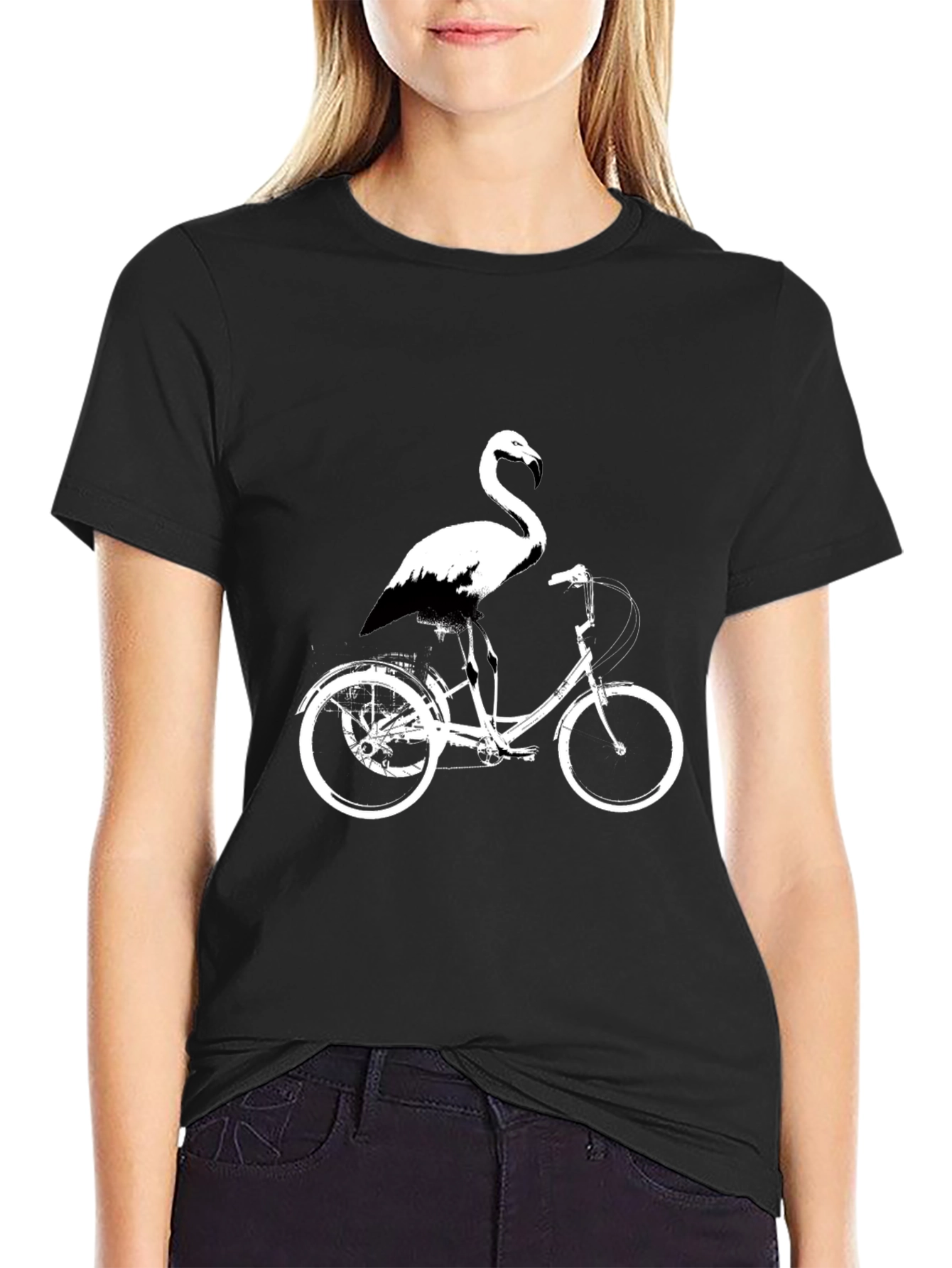 Flamingo on Bike Graphic Tee
