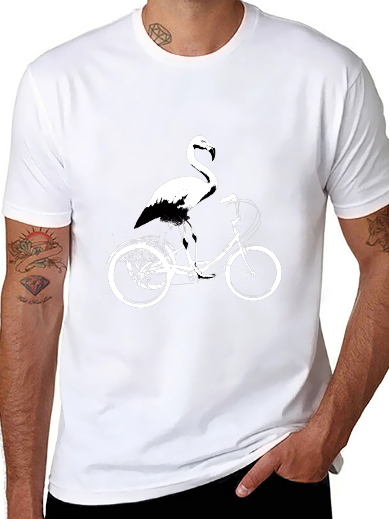 Flamingo on Bike Graphic Tee