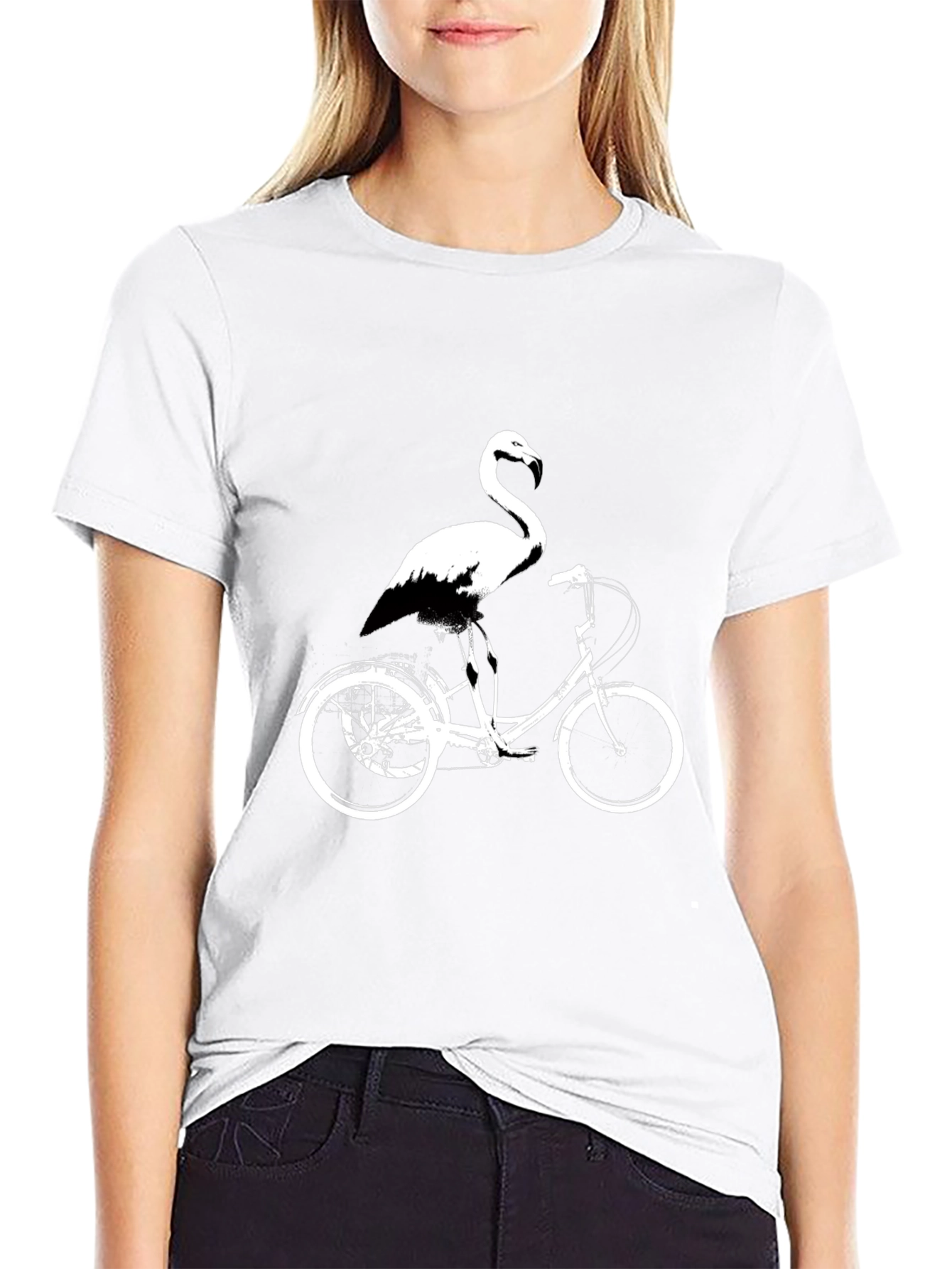 Flamingo on Bike Graphic Tee