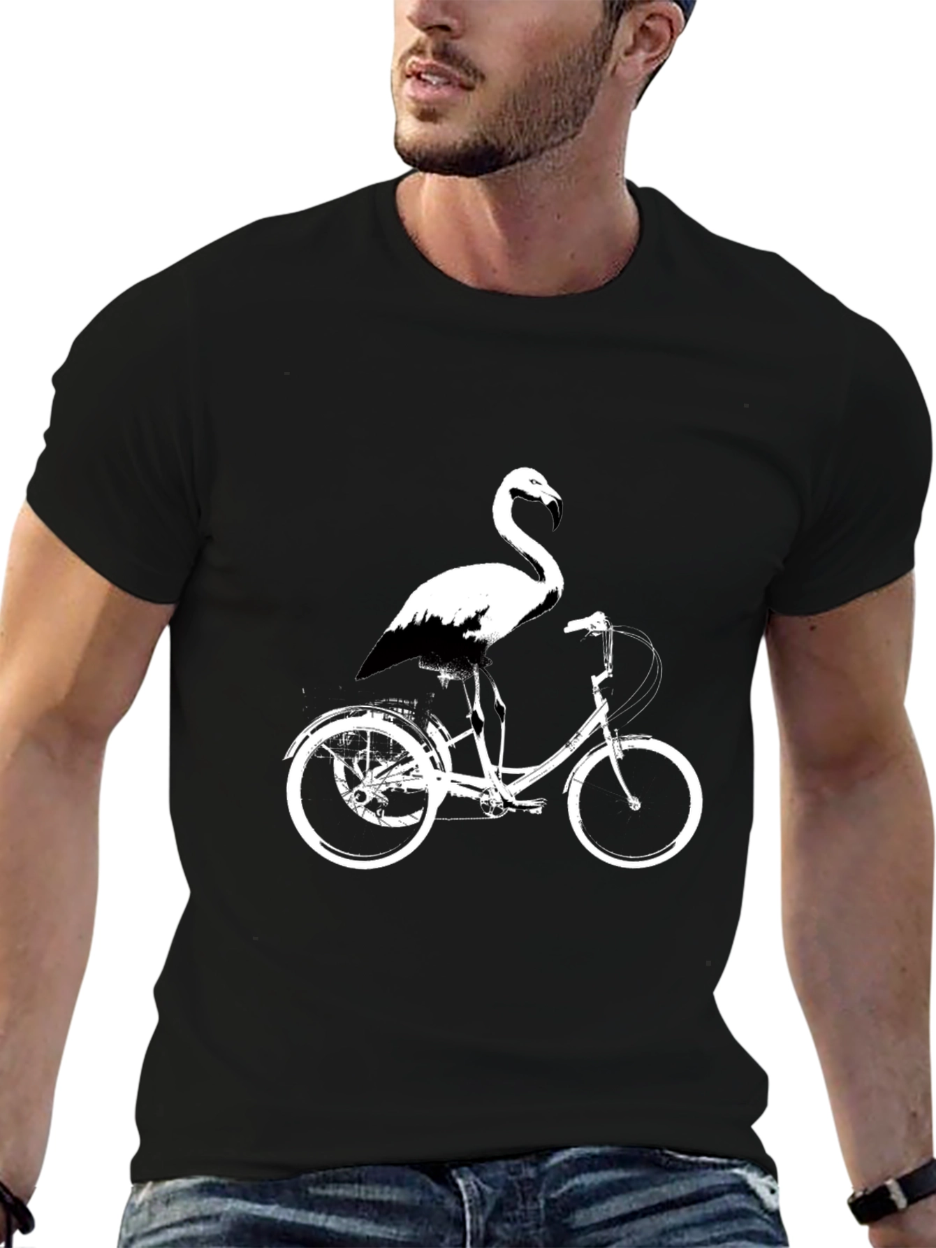 Flamingo on Bike Graphic Tee