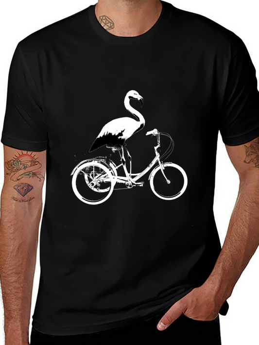 Flamingo on Bike Graphic Tee