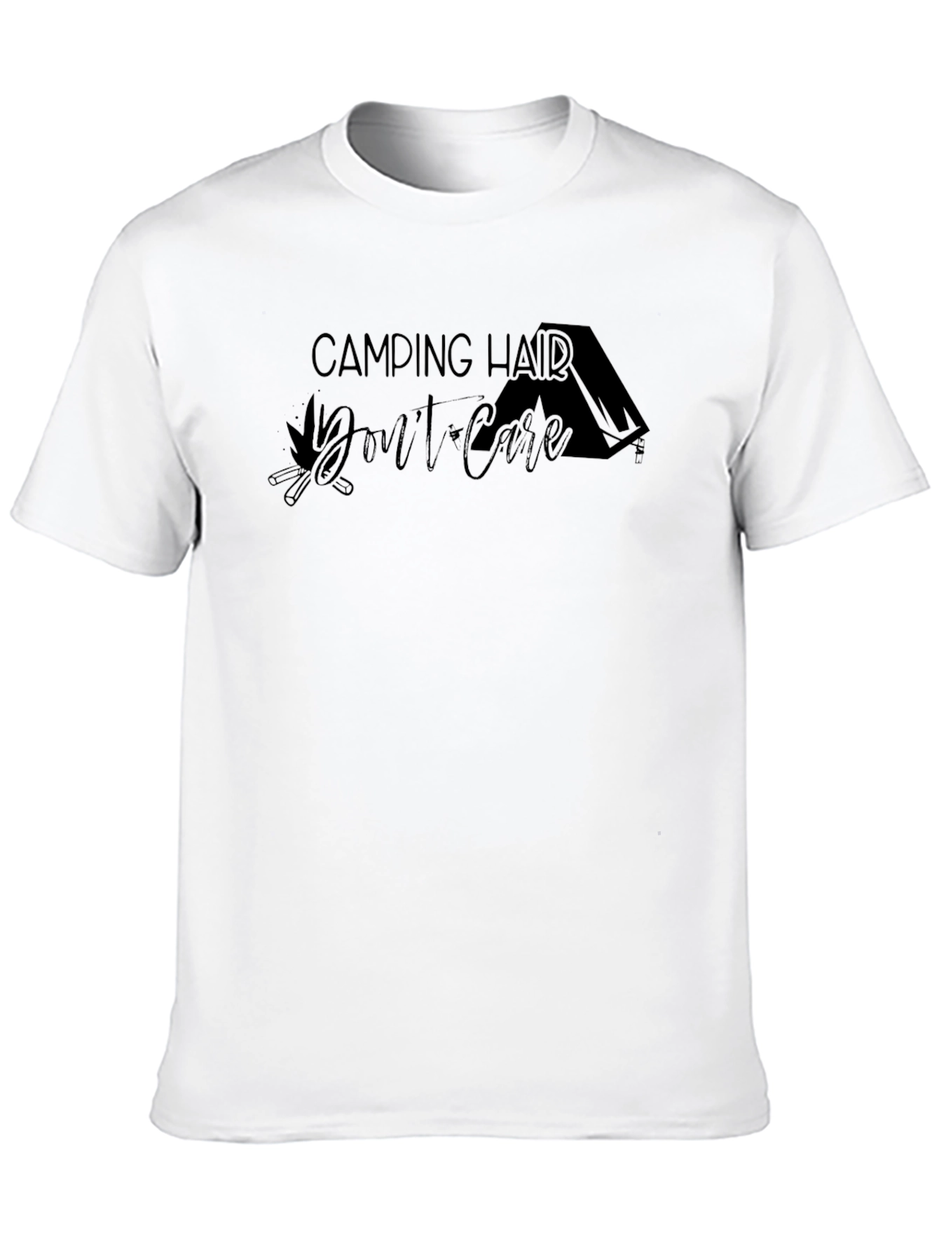 Camping Hair Dont Care Black Tee