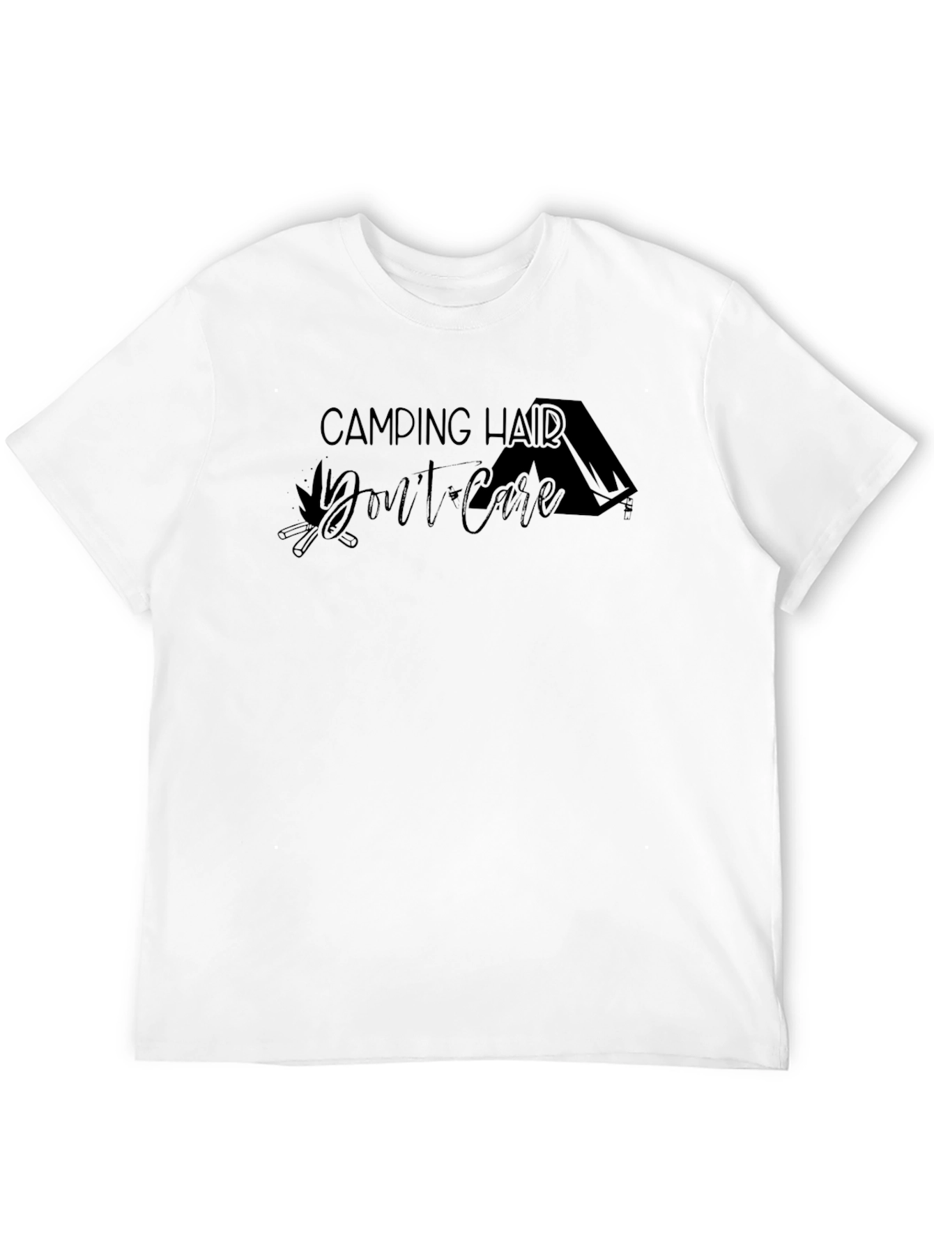 Camping Hair Dont Care Black Tee