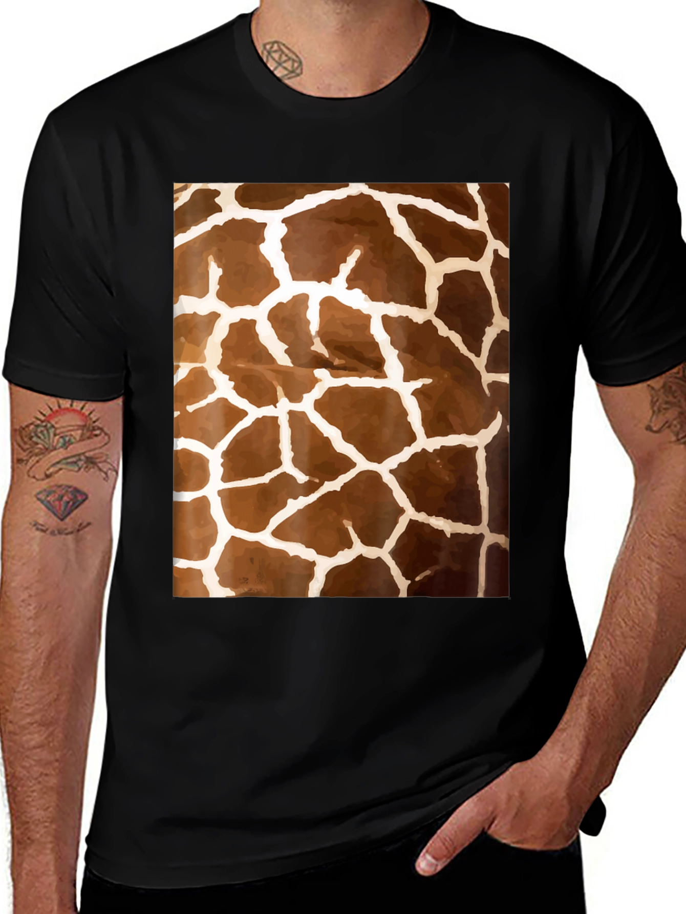 Giraffe Print T-Shirt - Unique Animal Pattern Tee