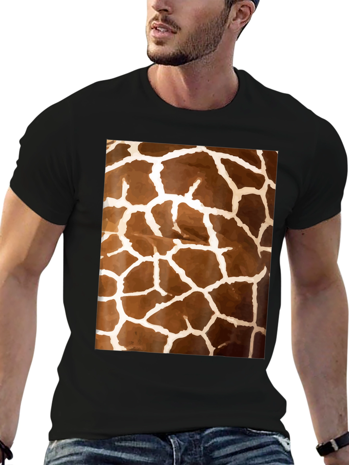 Giraffe Print T-Shirt - Unique Animal Pattern Tee