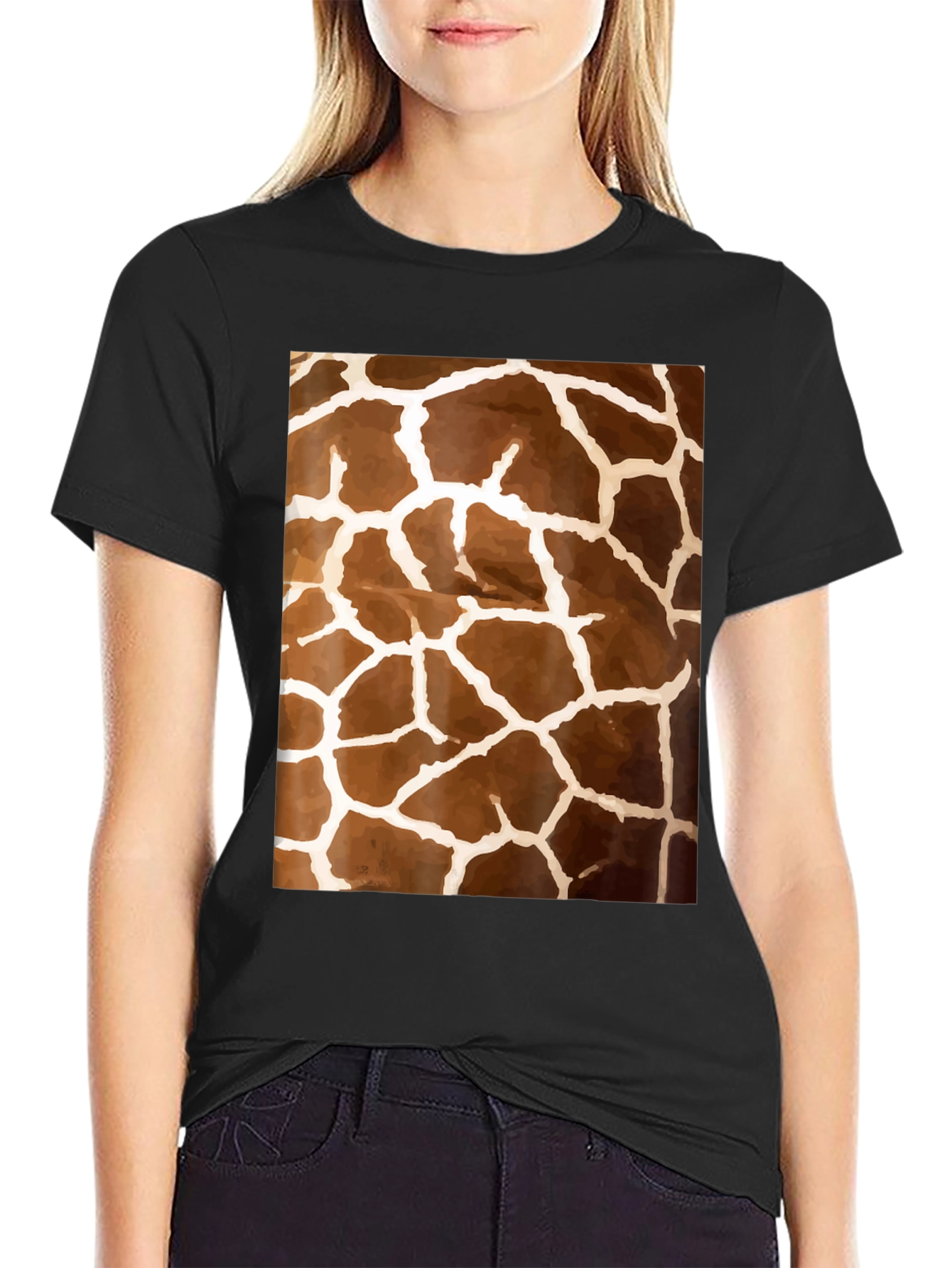 Giraffe Print T-Shirt - Unique Animal Pattern Tee