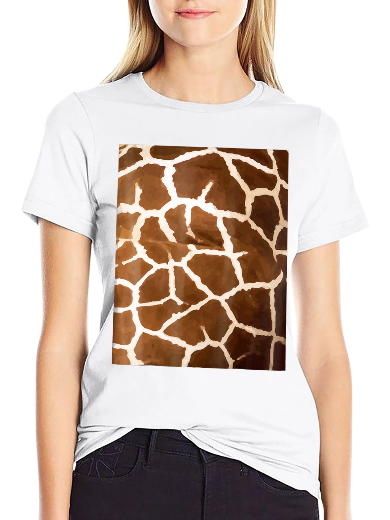 Giraffe Print T-Shirt - Unique Animal Pattern Tee