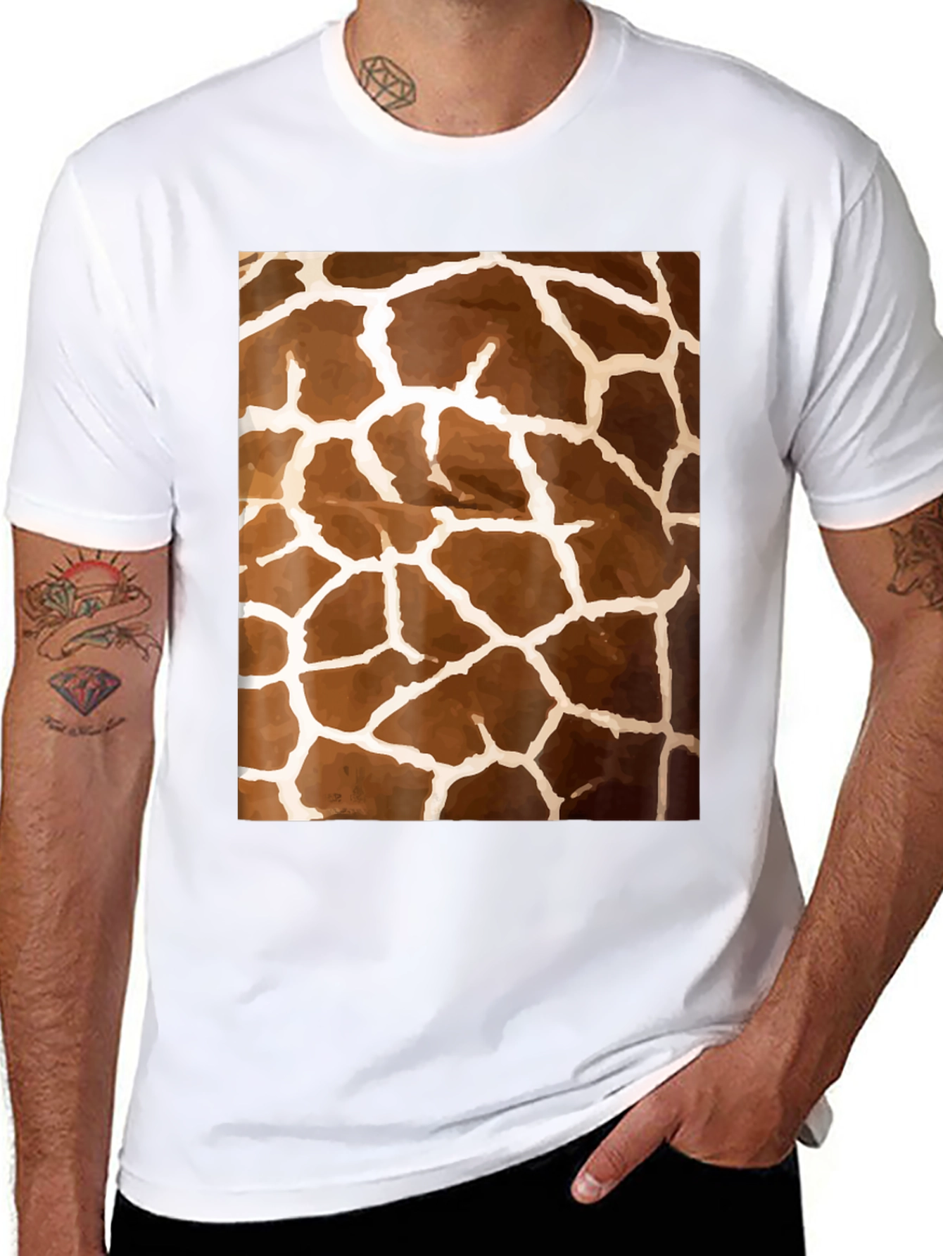 Giraffe Print T-Shirt - Unique Animal Pattern Tee