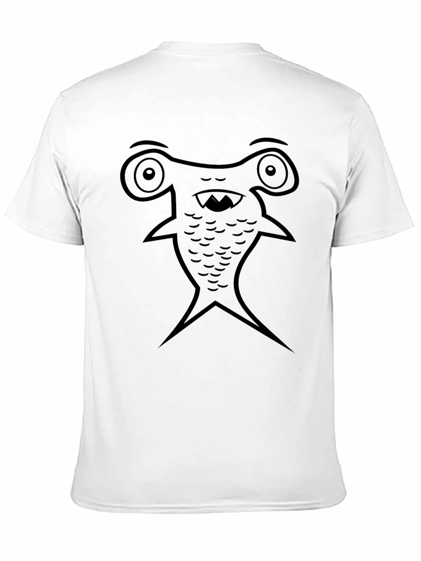 Cartoon Hammerhead Shark Black T-Shirt