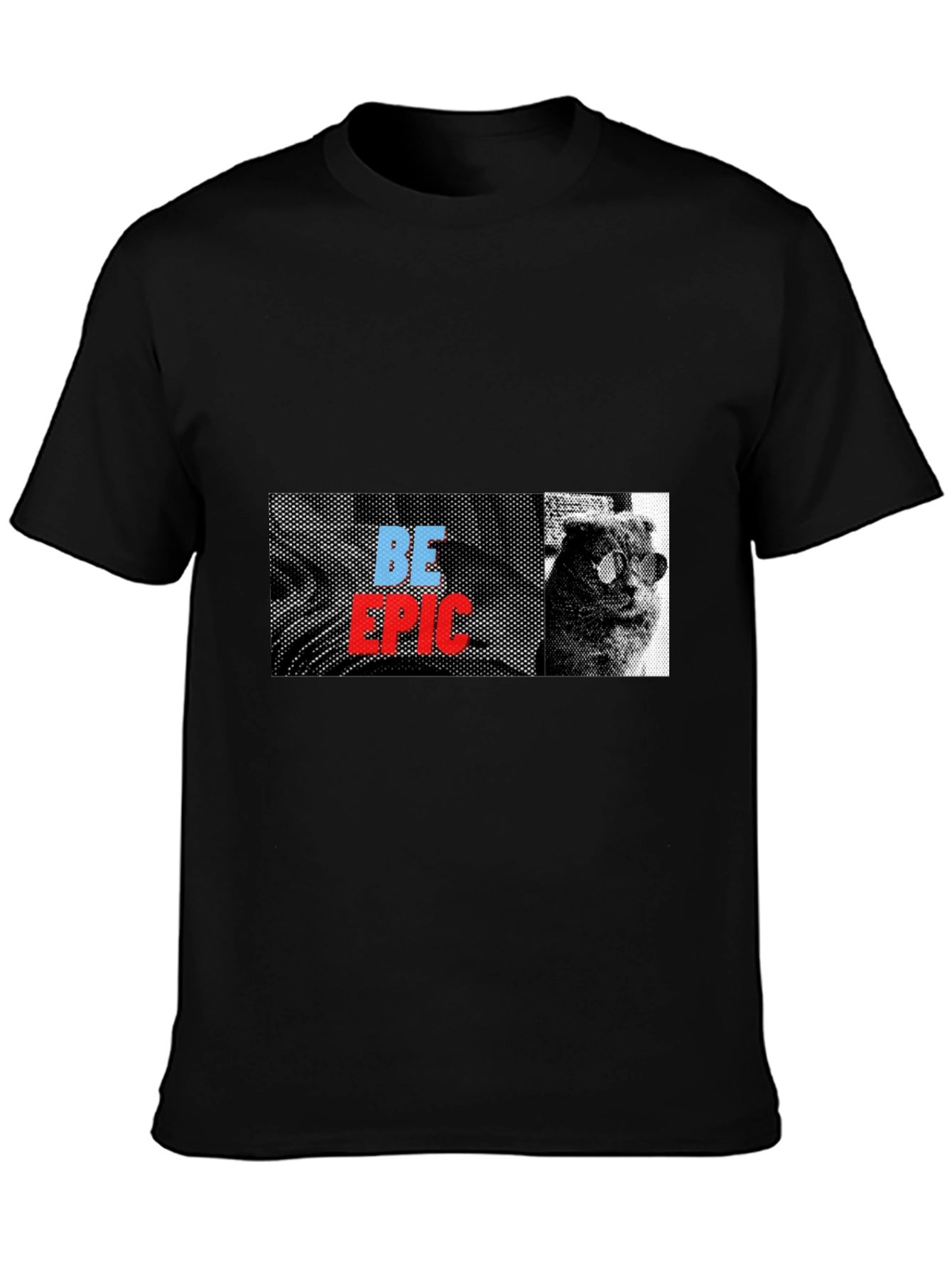 Be Epic Cat Graphic Tee - Black