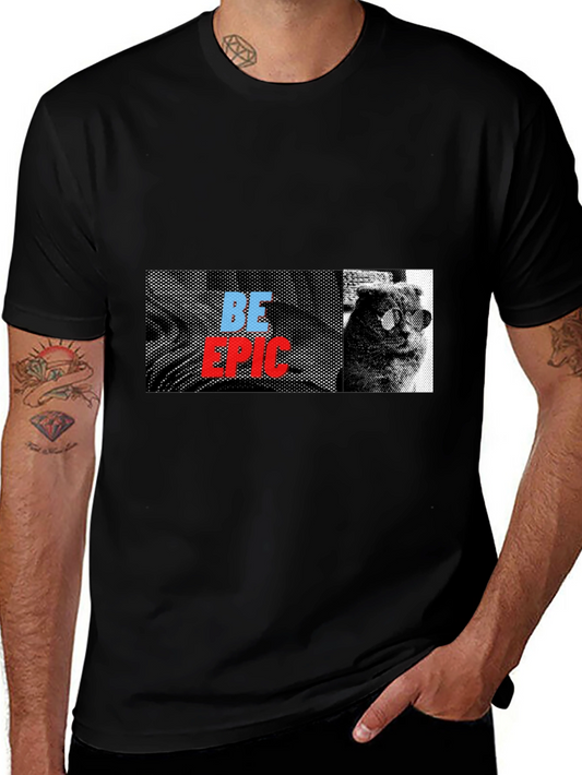 Be Epic Cat Graphic Tee - Black