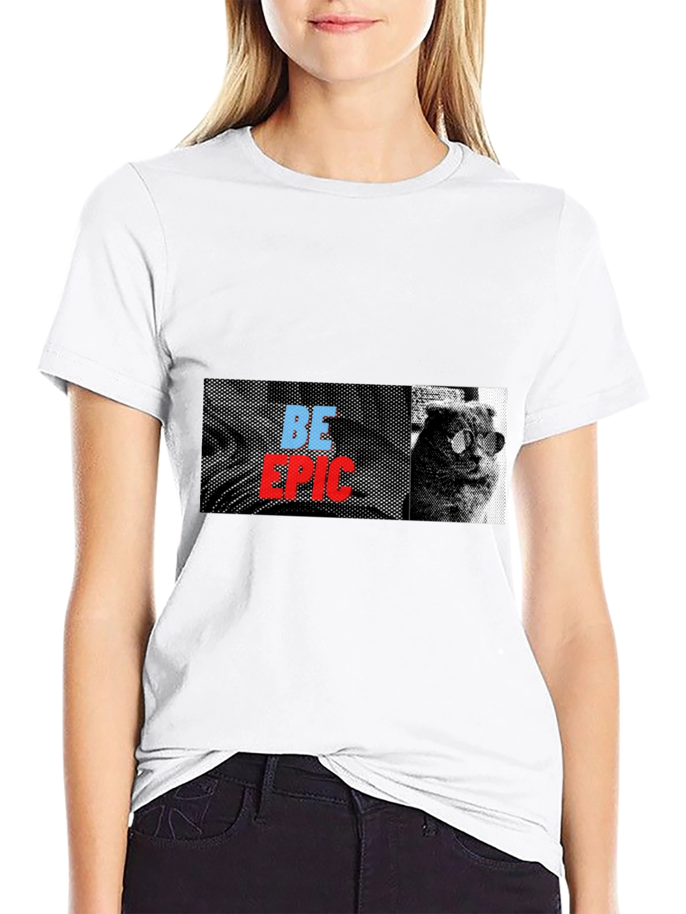 Be Epic Cat Graphic Tee - Black