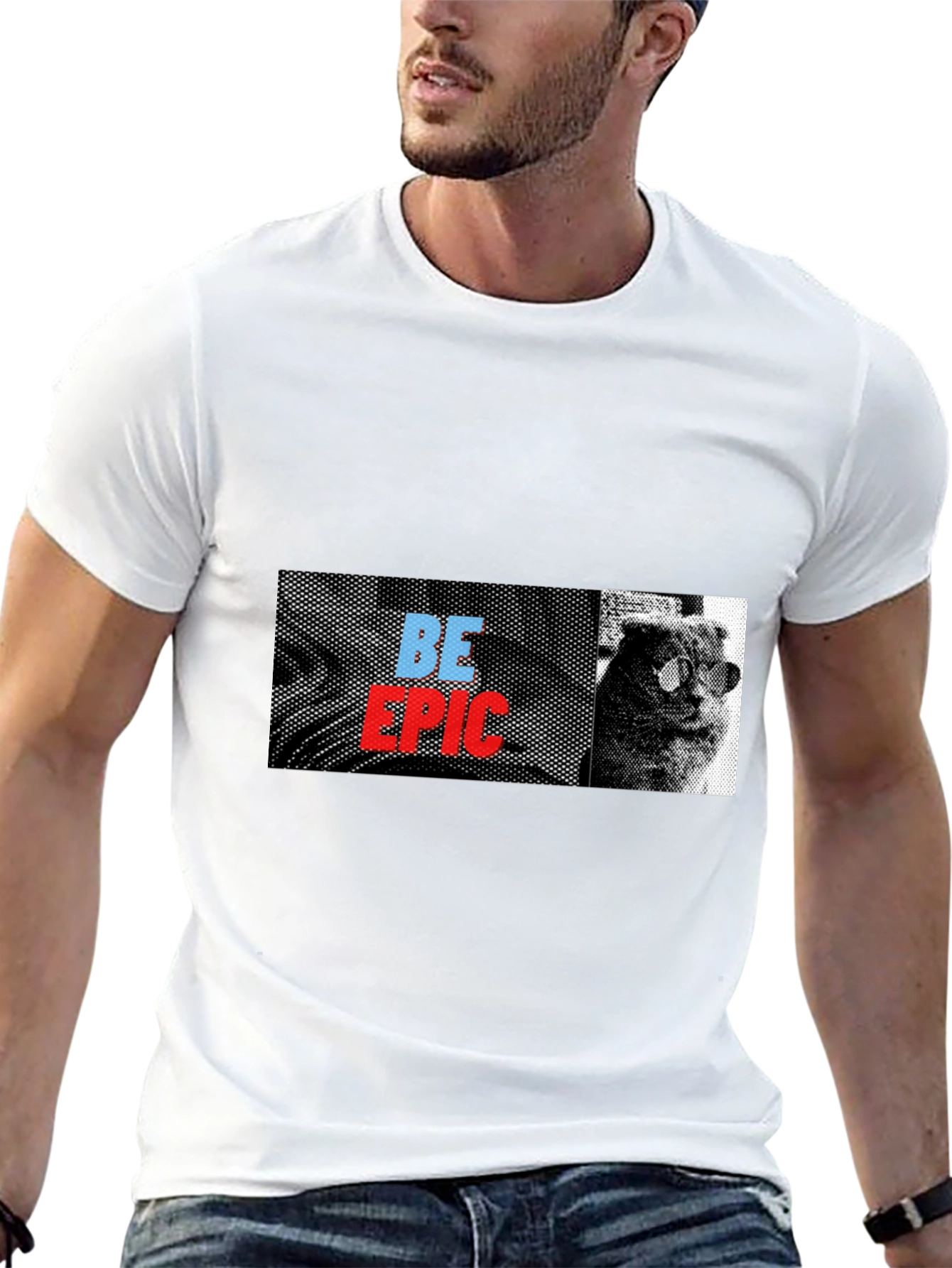 Be Epic Cat Graphic Tee - Black