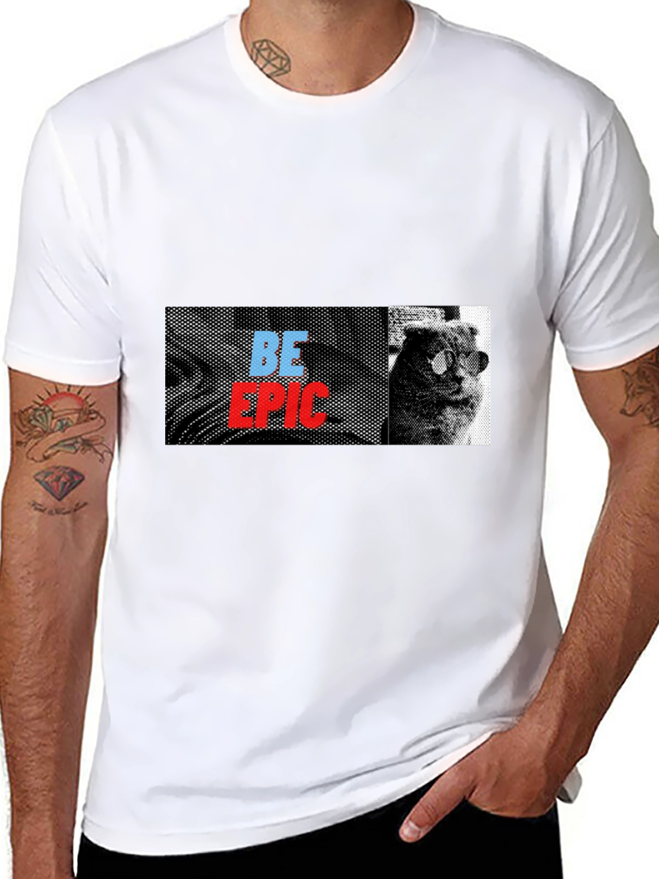 Be Epic Cat Graphic Tee - Black