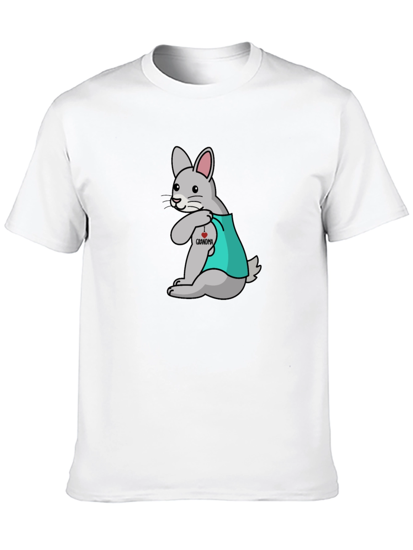 Bunny I Heart Grandma Black T-Shirt