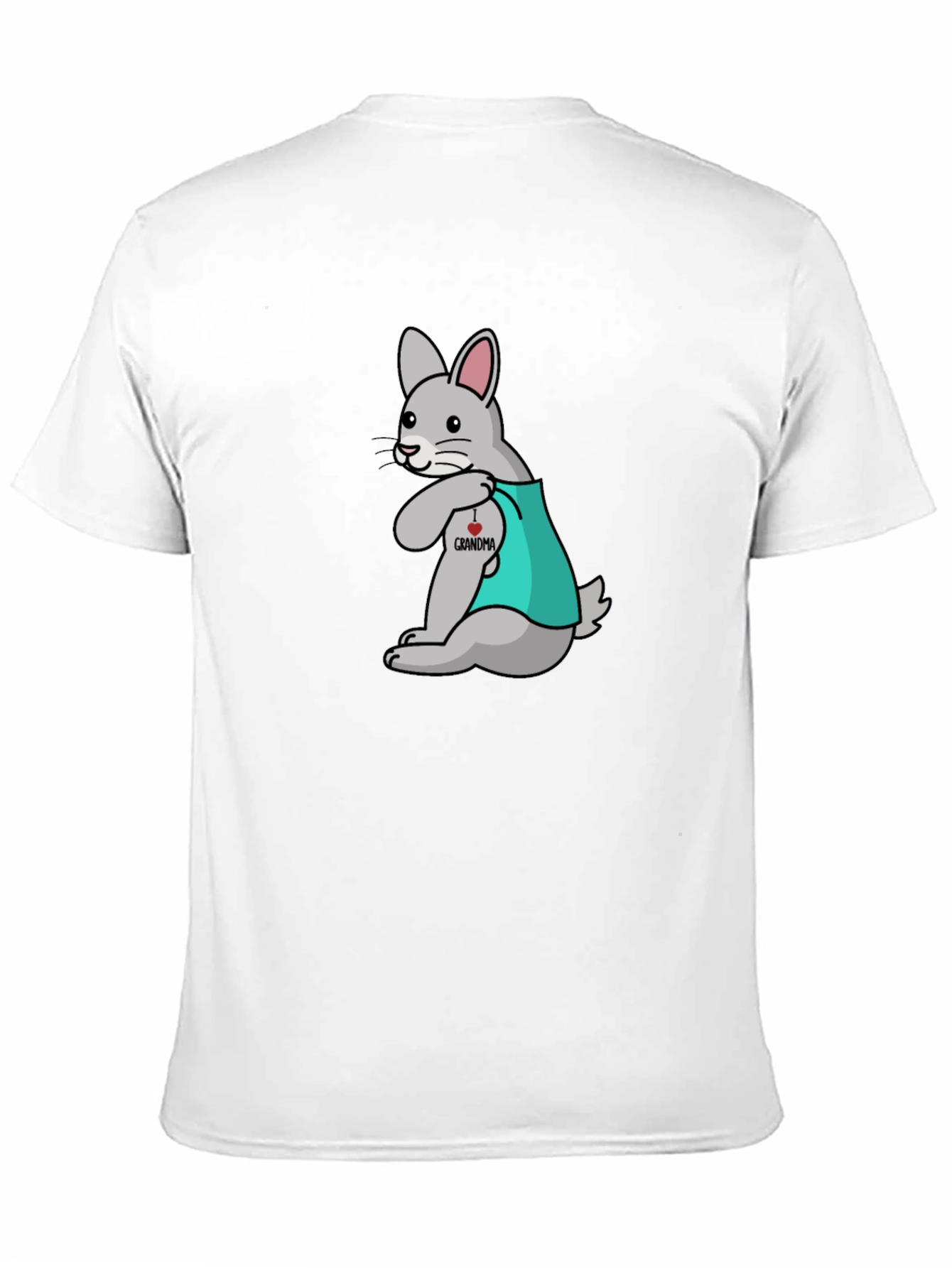 Bunny I Heart Grandma Black T-Shirt